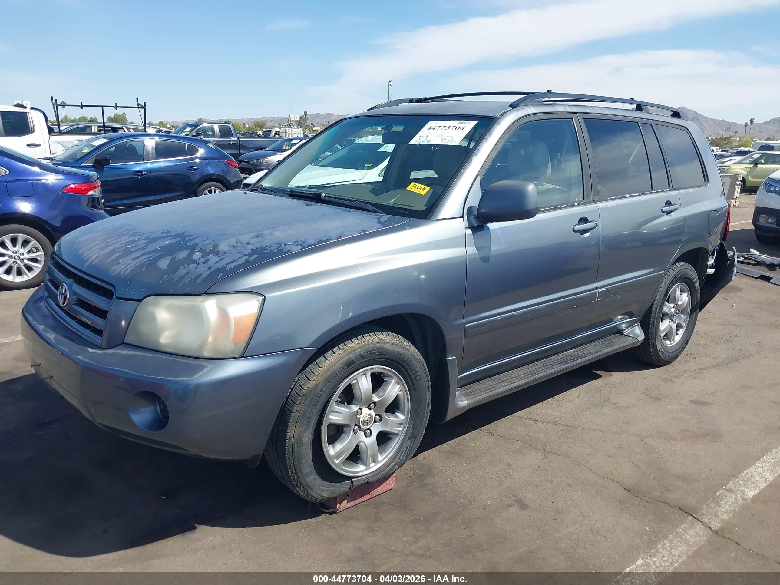 2005 Toyota Highlander V6 Blue vin: JTEDP21A550081807