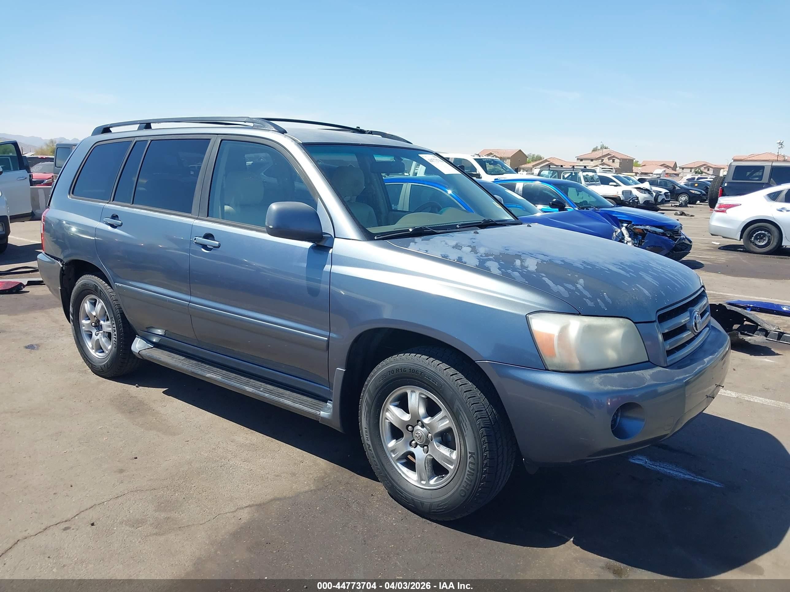2005 Toyota Highlander V6 Blue vin: JTEDP21A550081807
