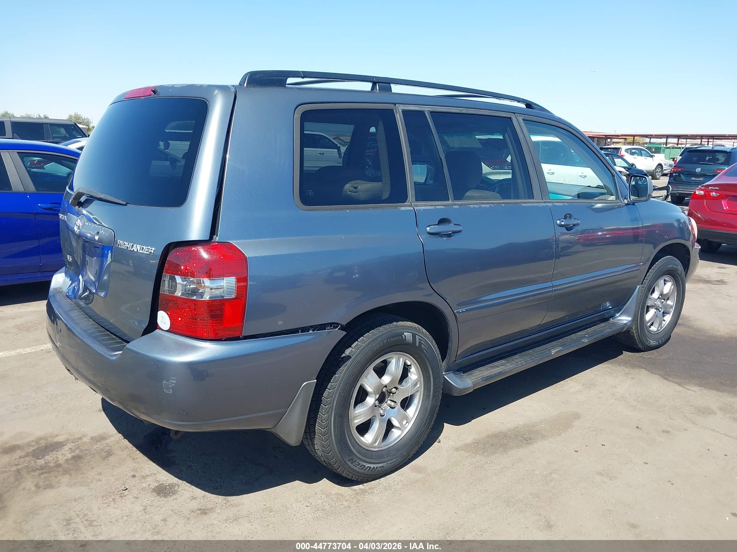 2005 Toyota Highlander V6 Blue vin: JTEDP21A550081807