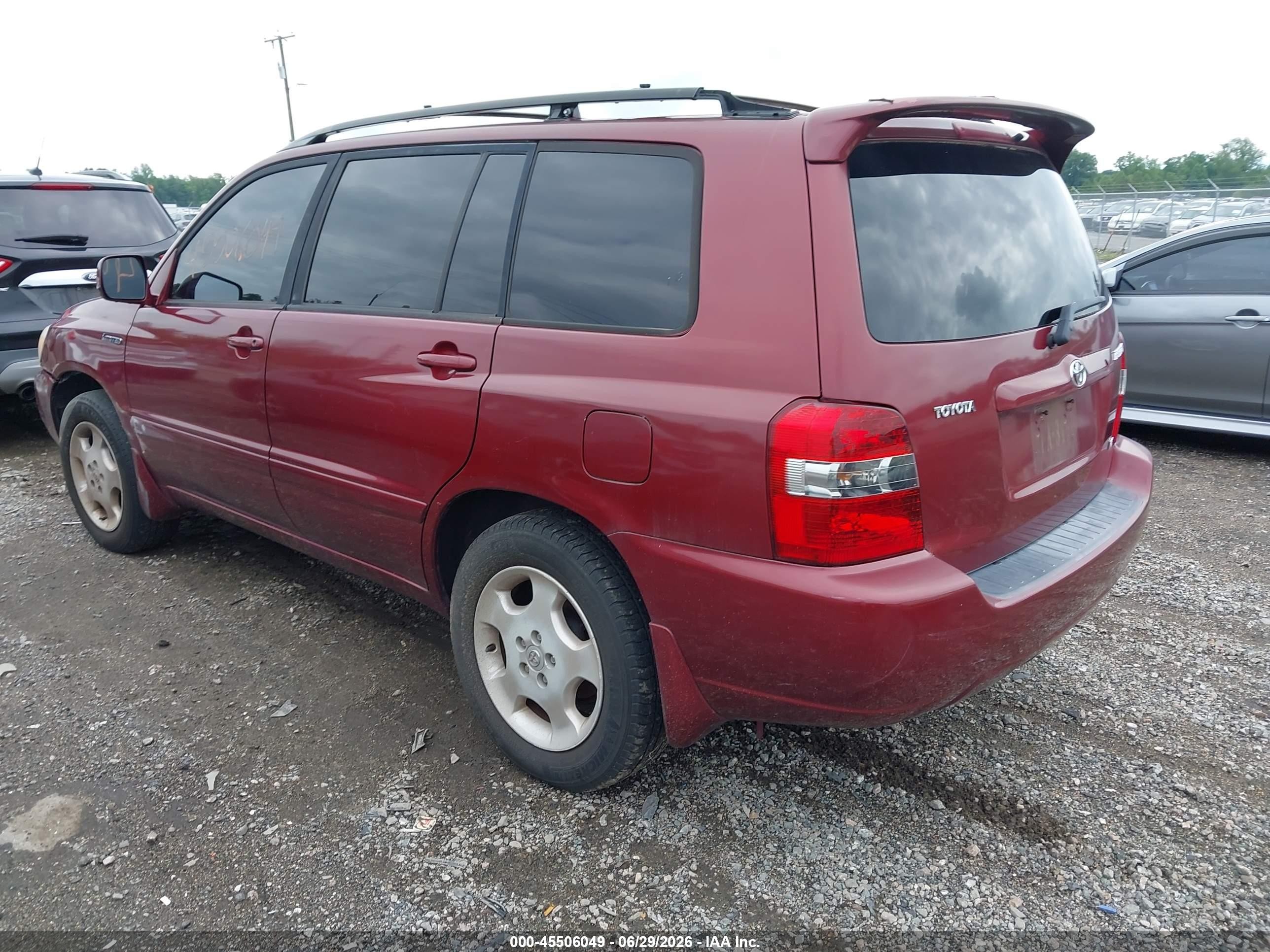 2006 Toyota Highlander Limited V6 Burgundy vin: JTEDP21A560107646