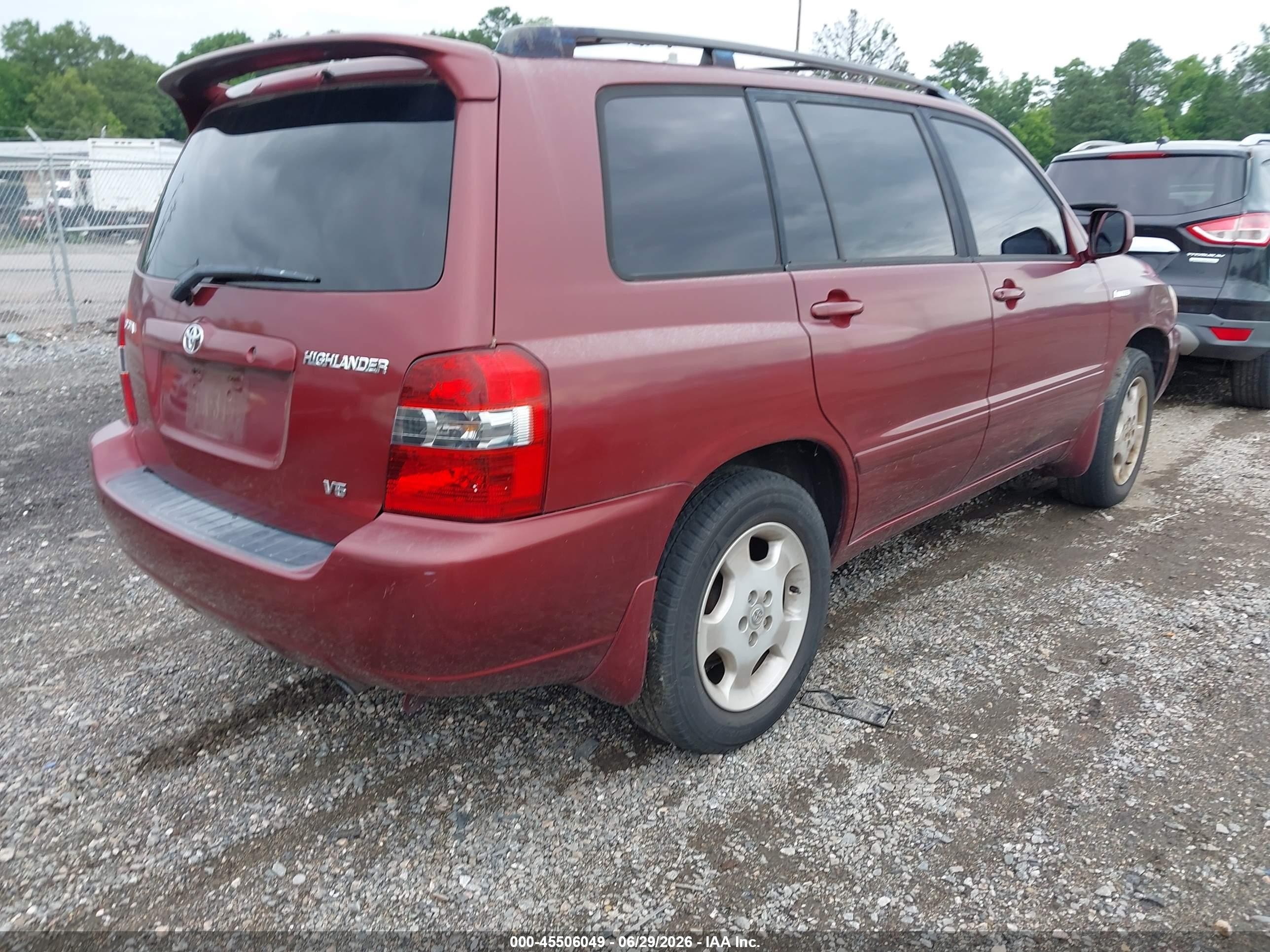 2006 Toyota Highlander Limited V6 Burgundy vin: JTEDP21A560107646
