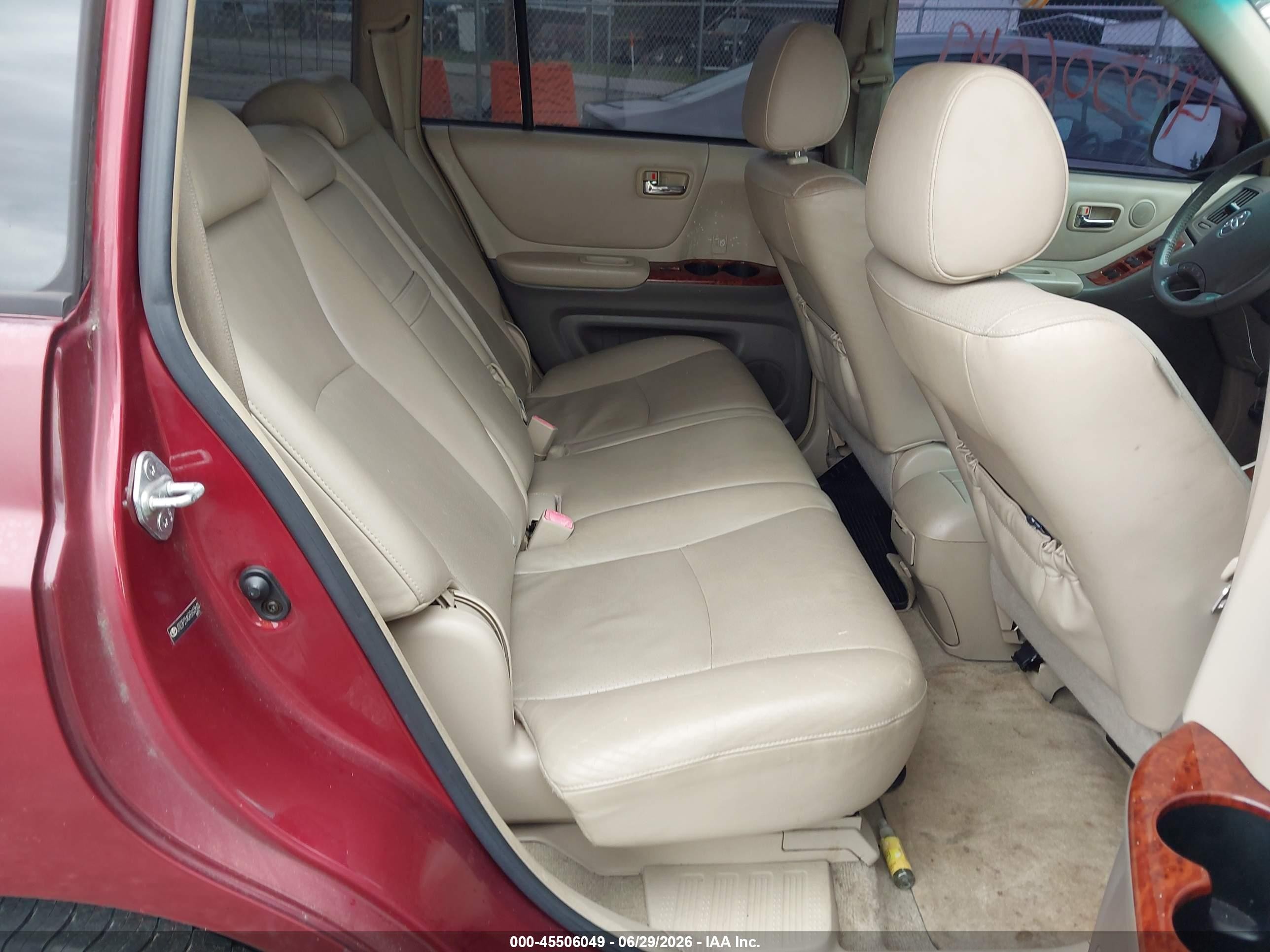2006 Toyota Highlander Limited V6 Burgundy vin: JTEDP21A560107646