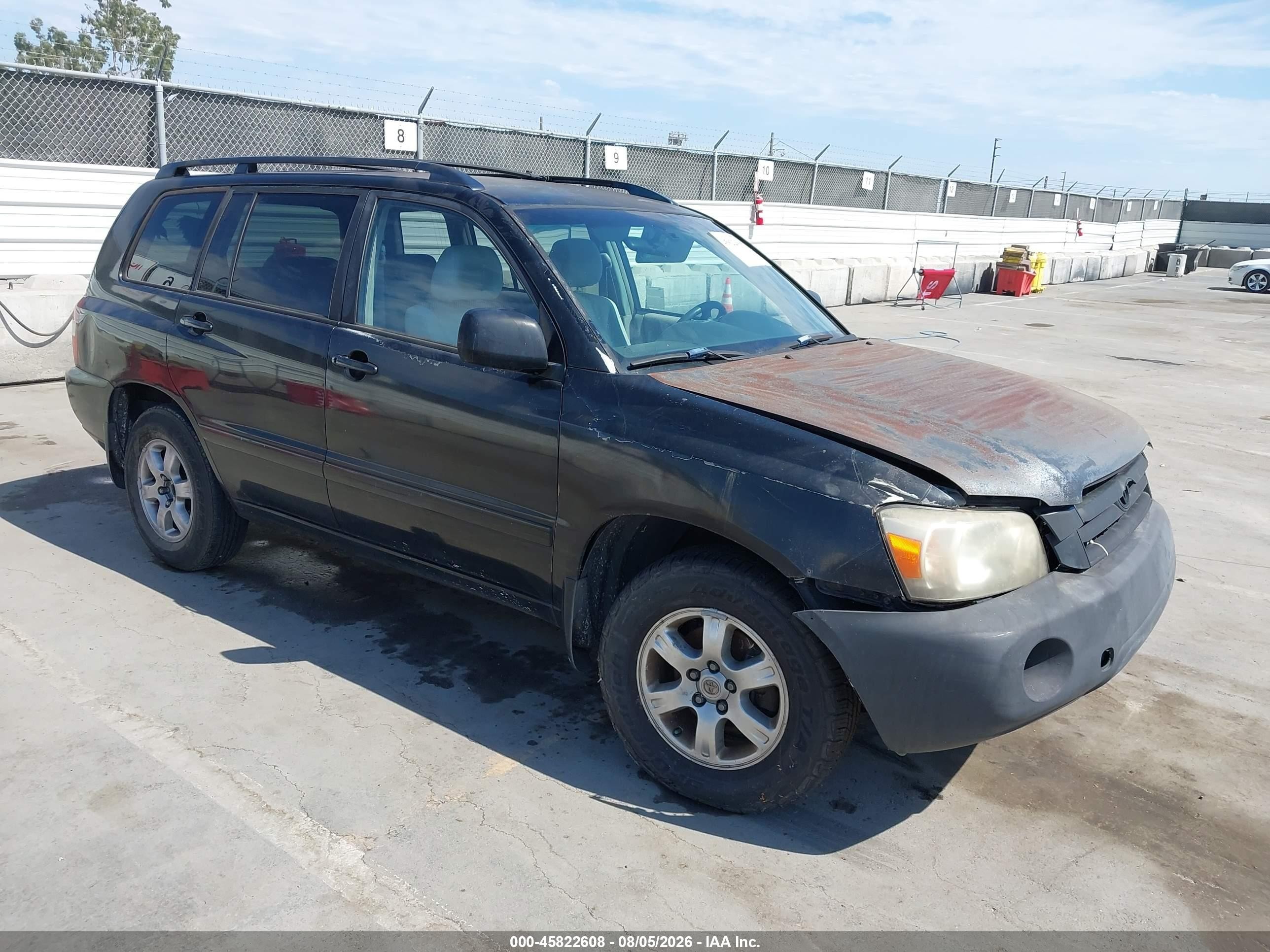 2006 Toyota Highlander V6 Black vin: JTEDP21A560123927