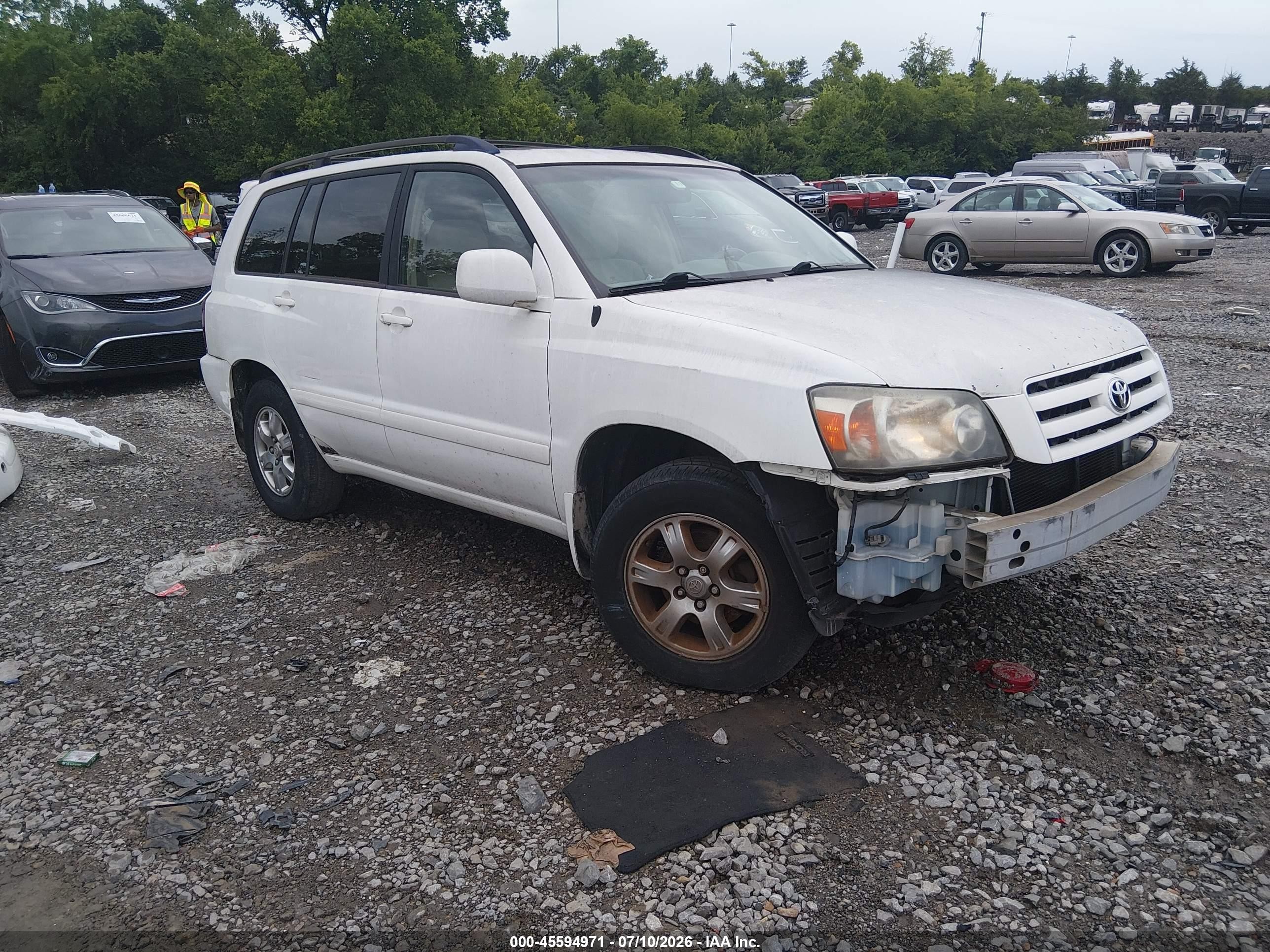 2007 Toyota Highlander 3rd Row White vin: JTEDP21A570139773