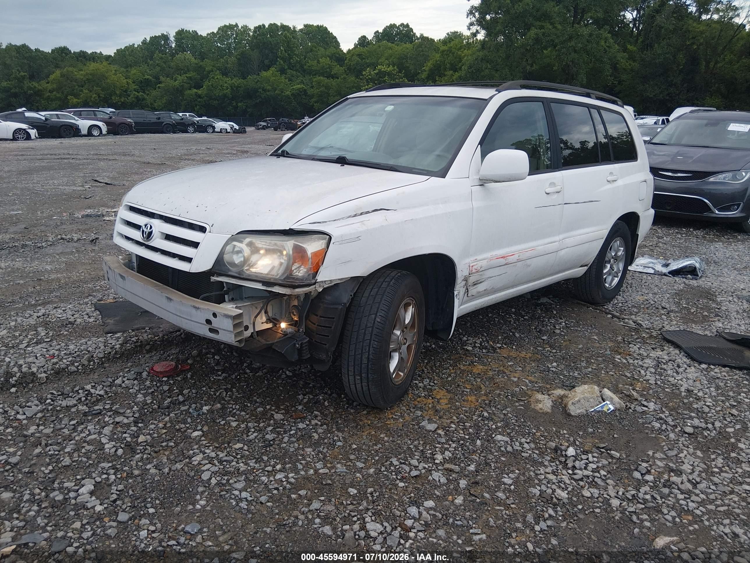 2007 Toyota Highlander 3rd Row White vin: JTEDP21A570139773