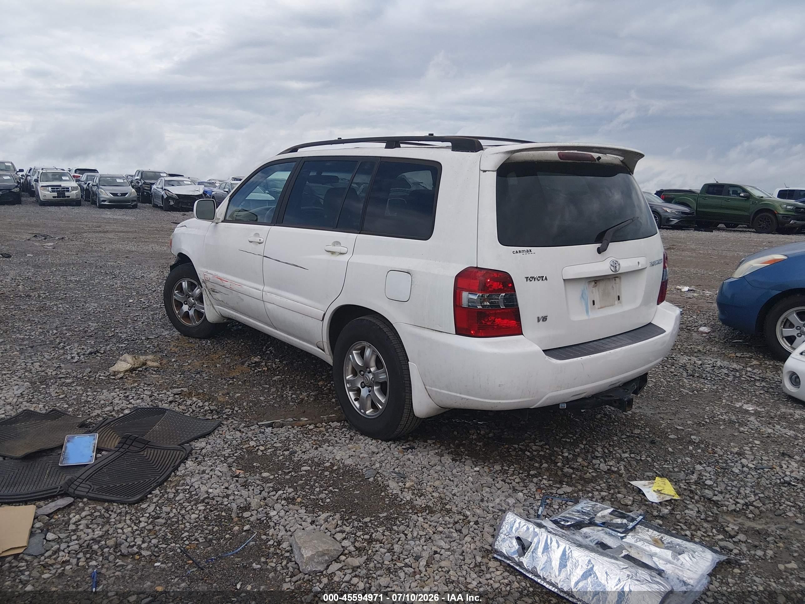 2007 Toyota Highlander 3rd Row White vin: JTEDP21A570139773