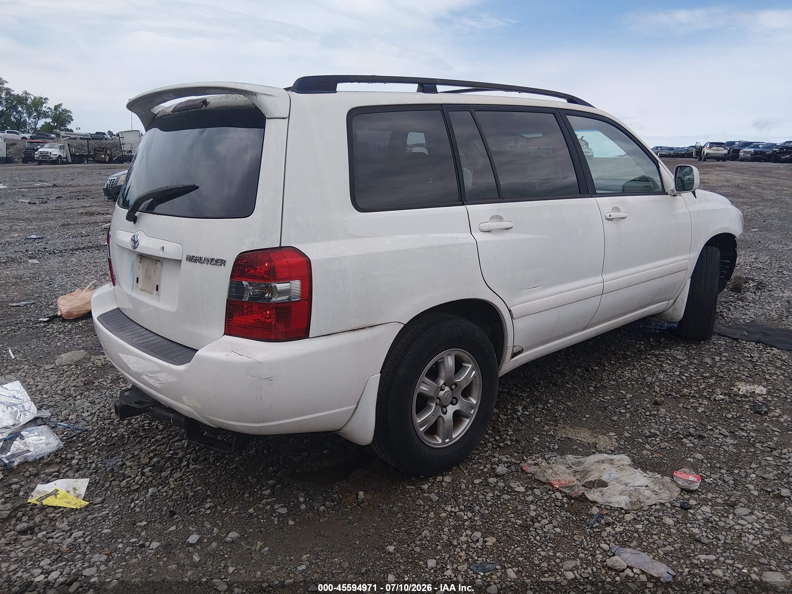 2007 Toyota Highlander 3rd Row White vin: JTEDP21A570139773