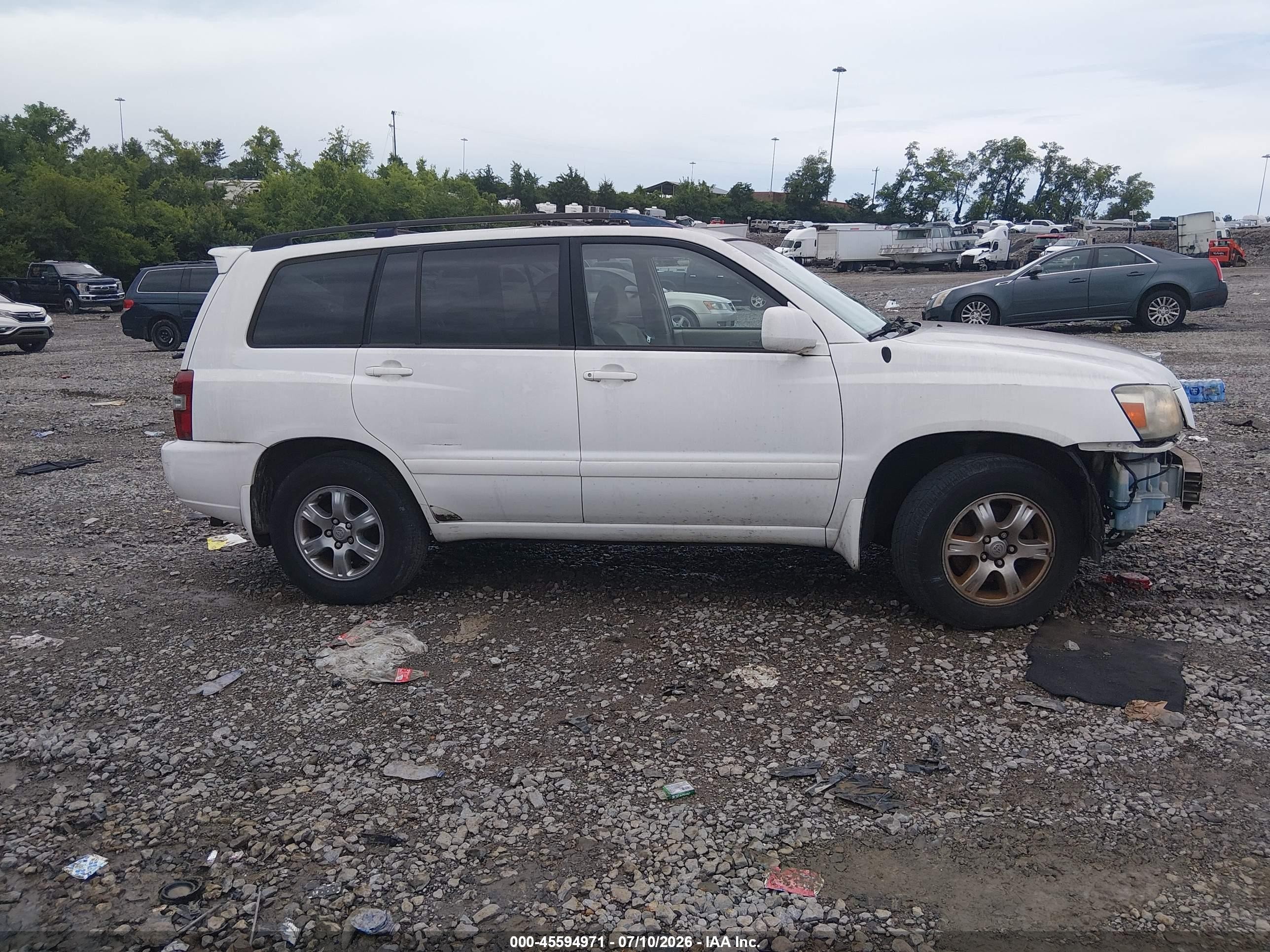 2007 Toyota Highlander 3rd Row White vin: JTEDP21A570139773
