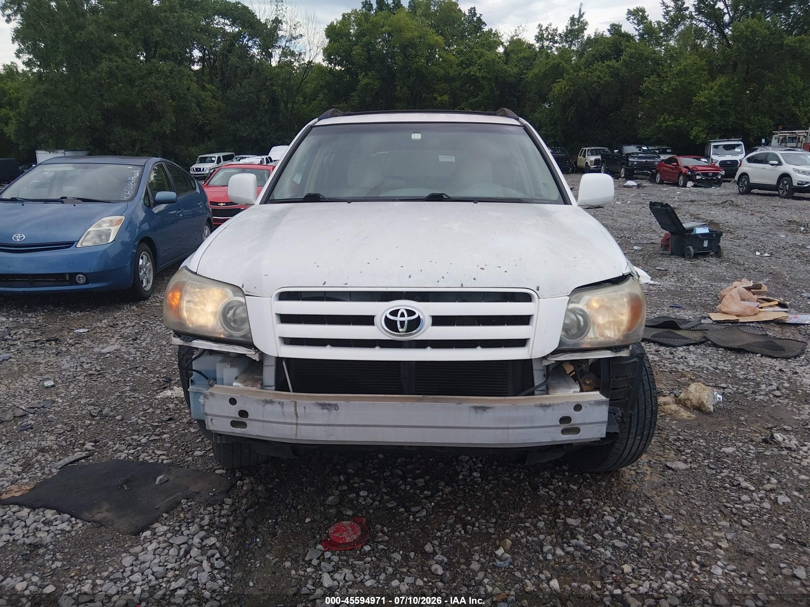 2007 Toyota Highlander 3rd Row White vin: JTEDP21A570139773