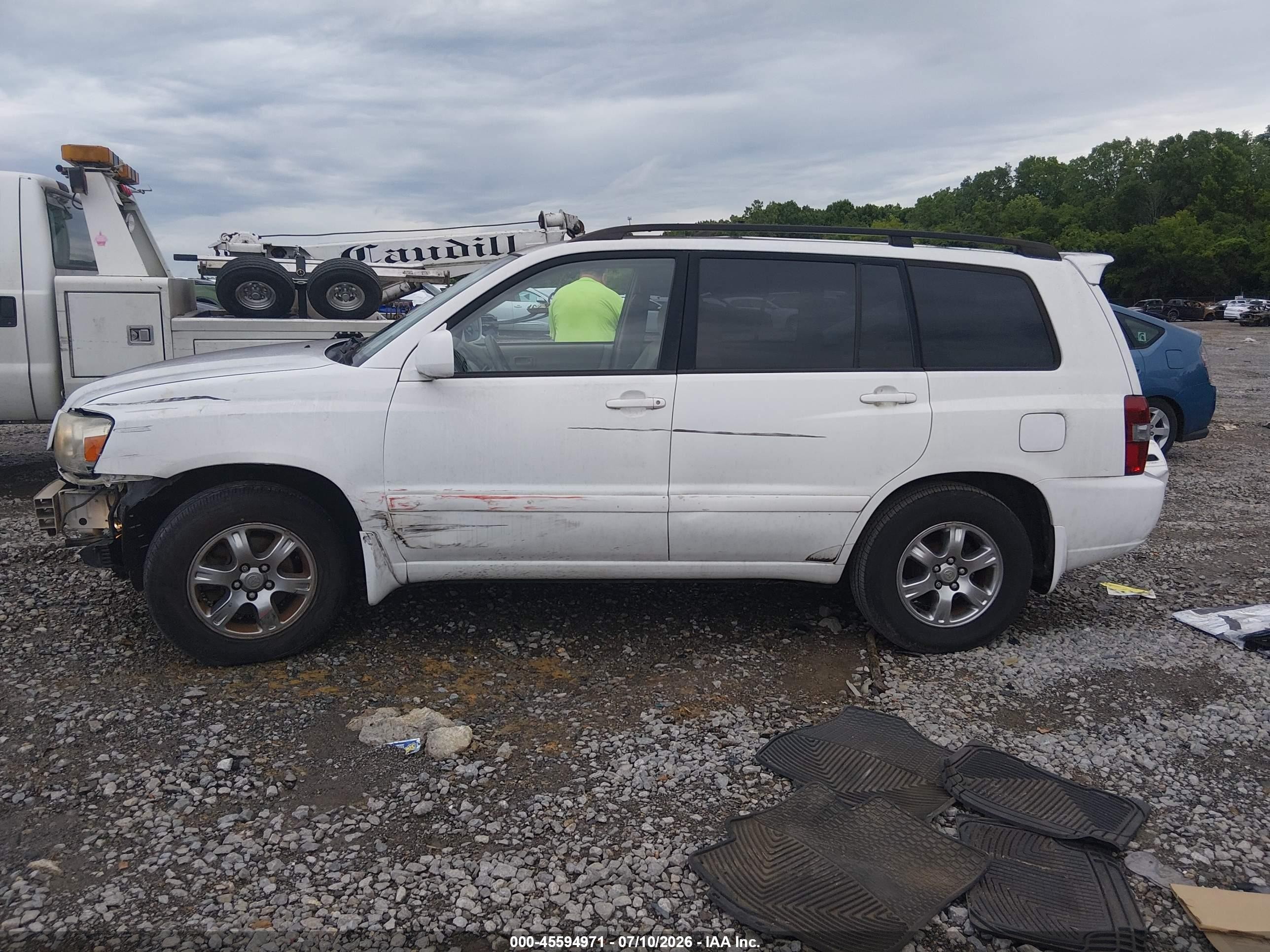 2007 Toyota Highlander 3rd Row White vin: JTEDP21A570139773