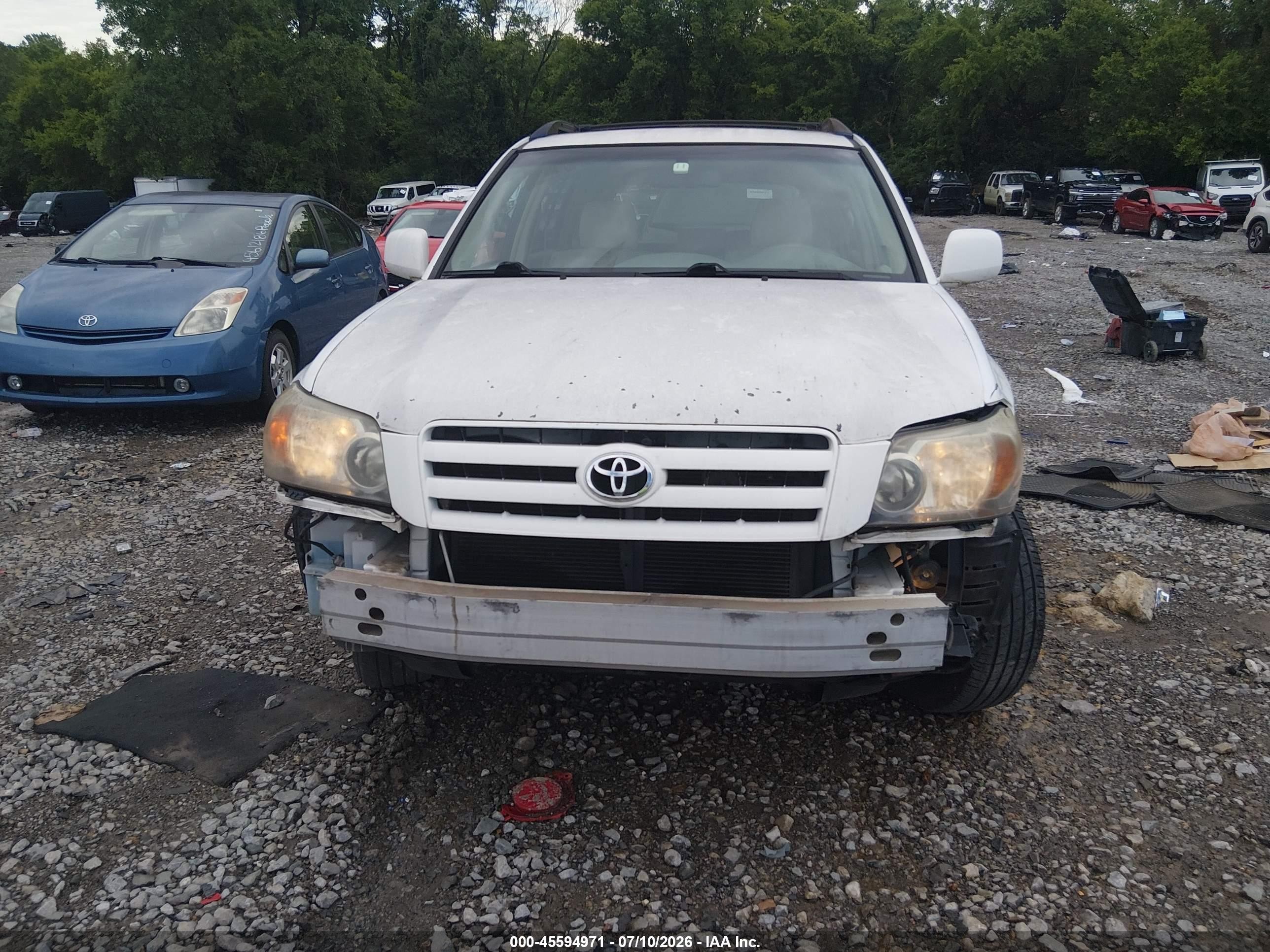 2007 Toyota Highlander 3rd Row White vin: JTEDP21A570139773