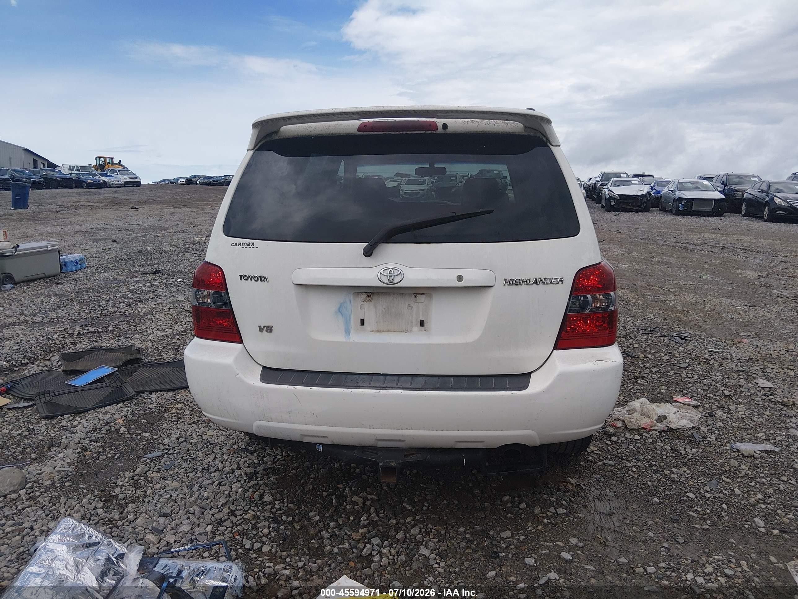 2007 Toyota Highlander 3rd Row White vin: JTEDP21A570139773