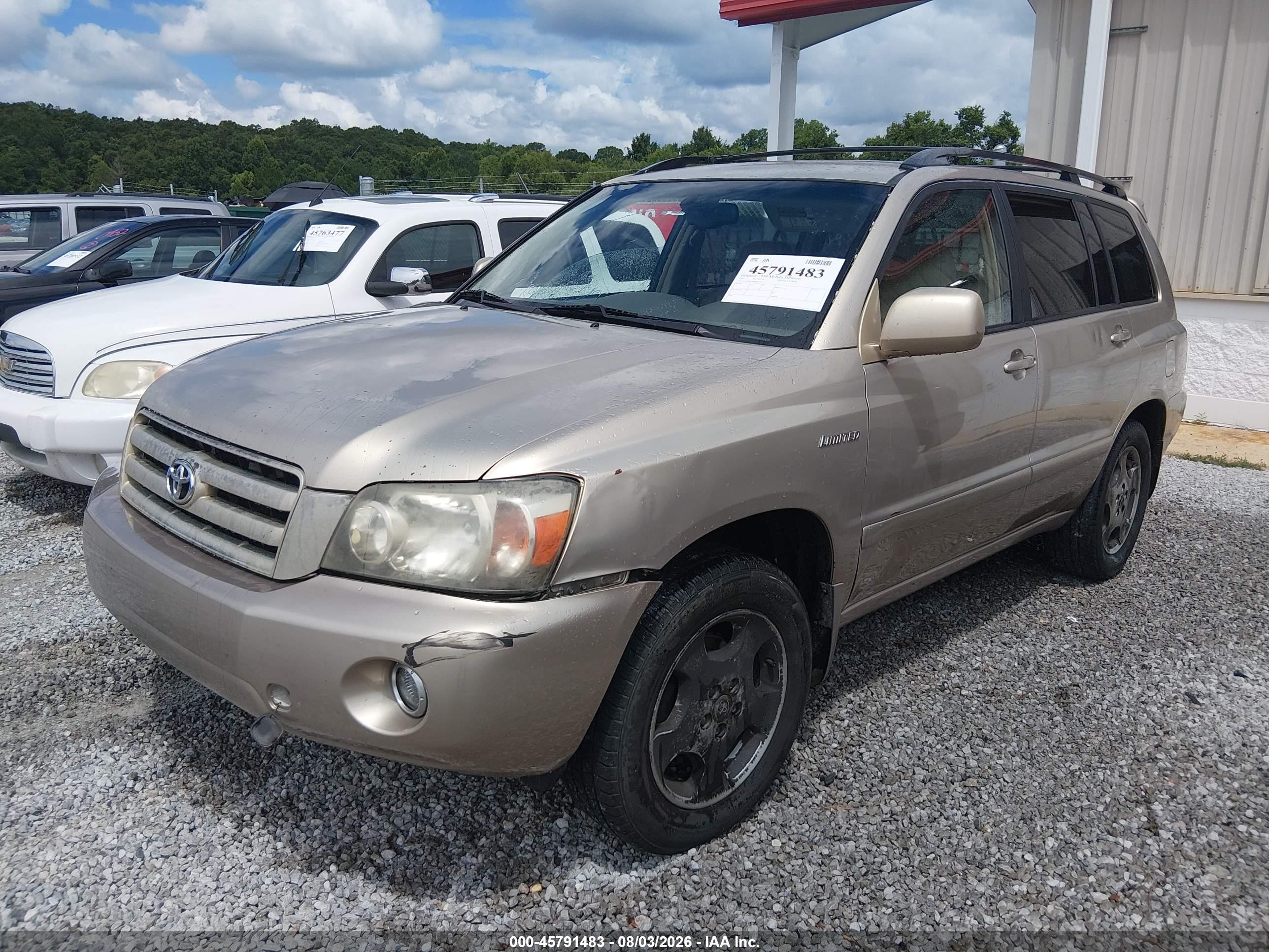 2005 Toyota Highlander Limited V6 Gold vin: JTEDP21A650047293
