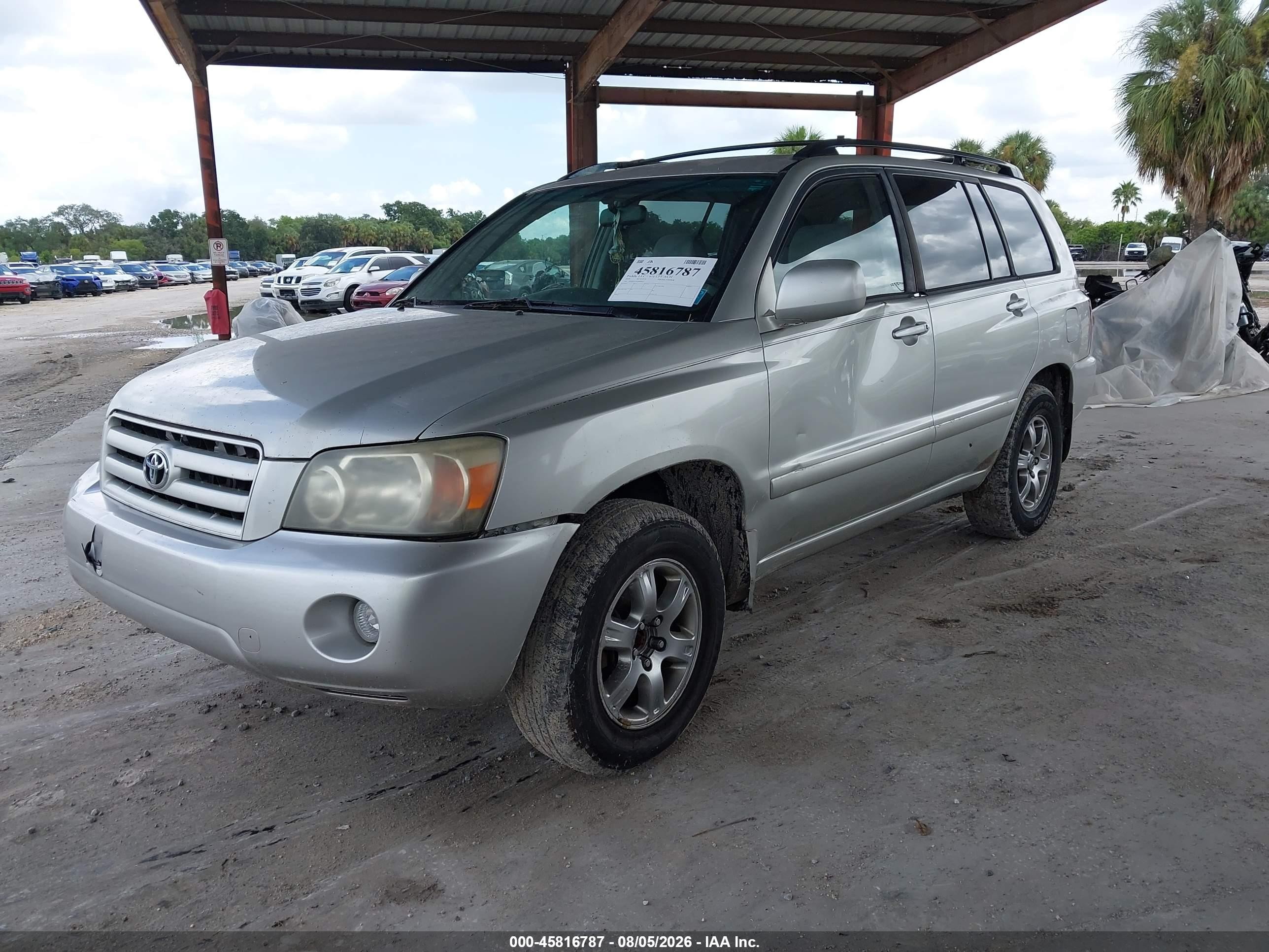 2005 Toyota Highlander V6 Silver vin: JTEDP21A650049013