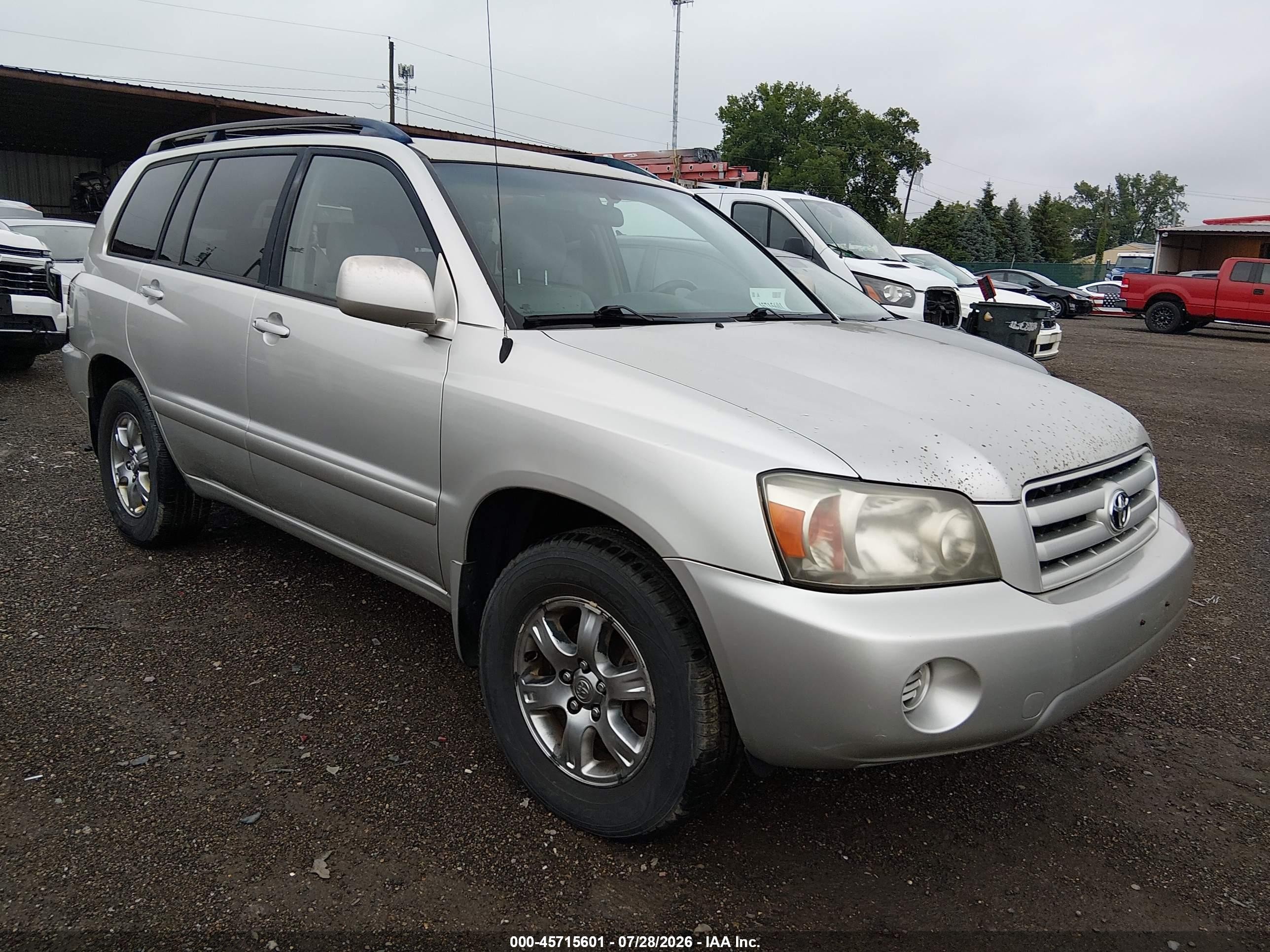 2005 Toyota Highlander V6 Silver vin: JTEDP21A650064966