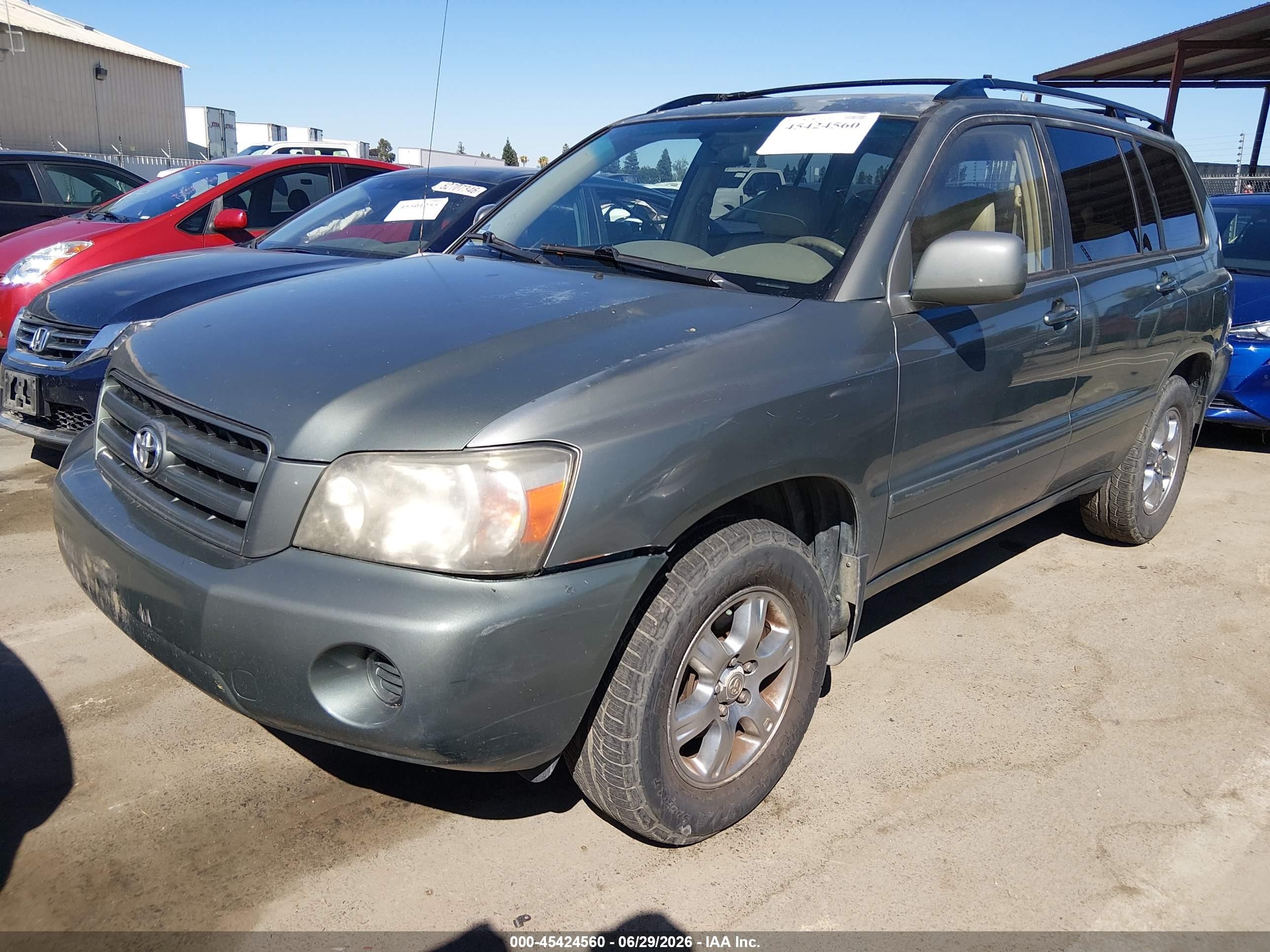2005 Toyota Highlander V6 Green vin: JTEDP21A650091164