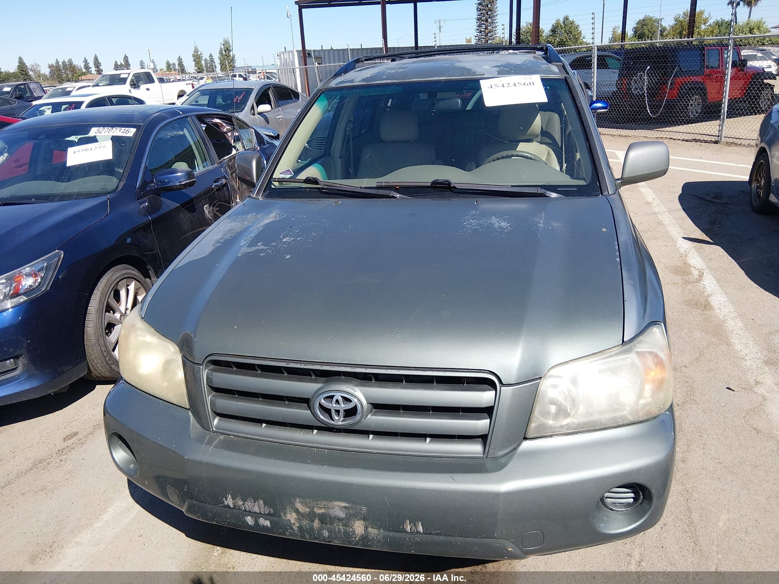 2005 Toyota Highlander V6 Green vin: JTEDP21A650091164