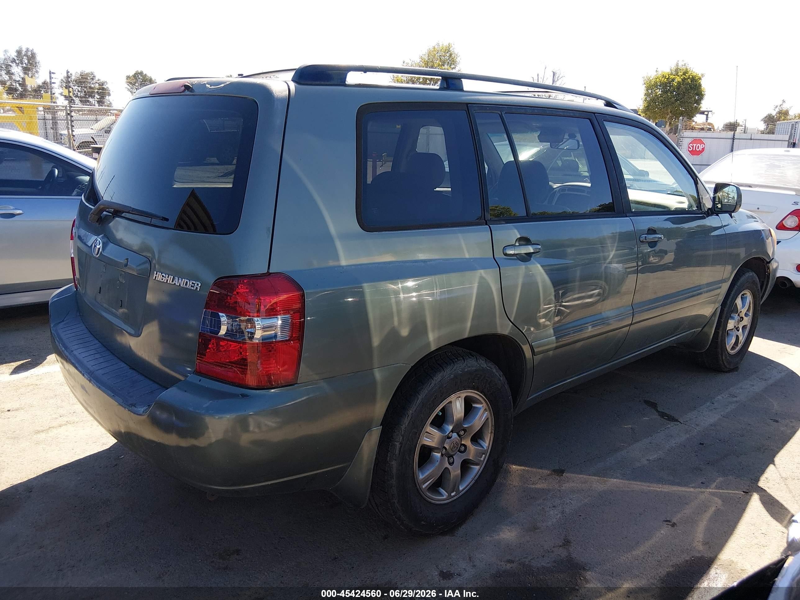 2005 Toyota Highlander V6 Green vin: JTEDP21A650091164