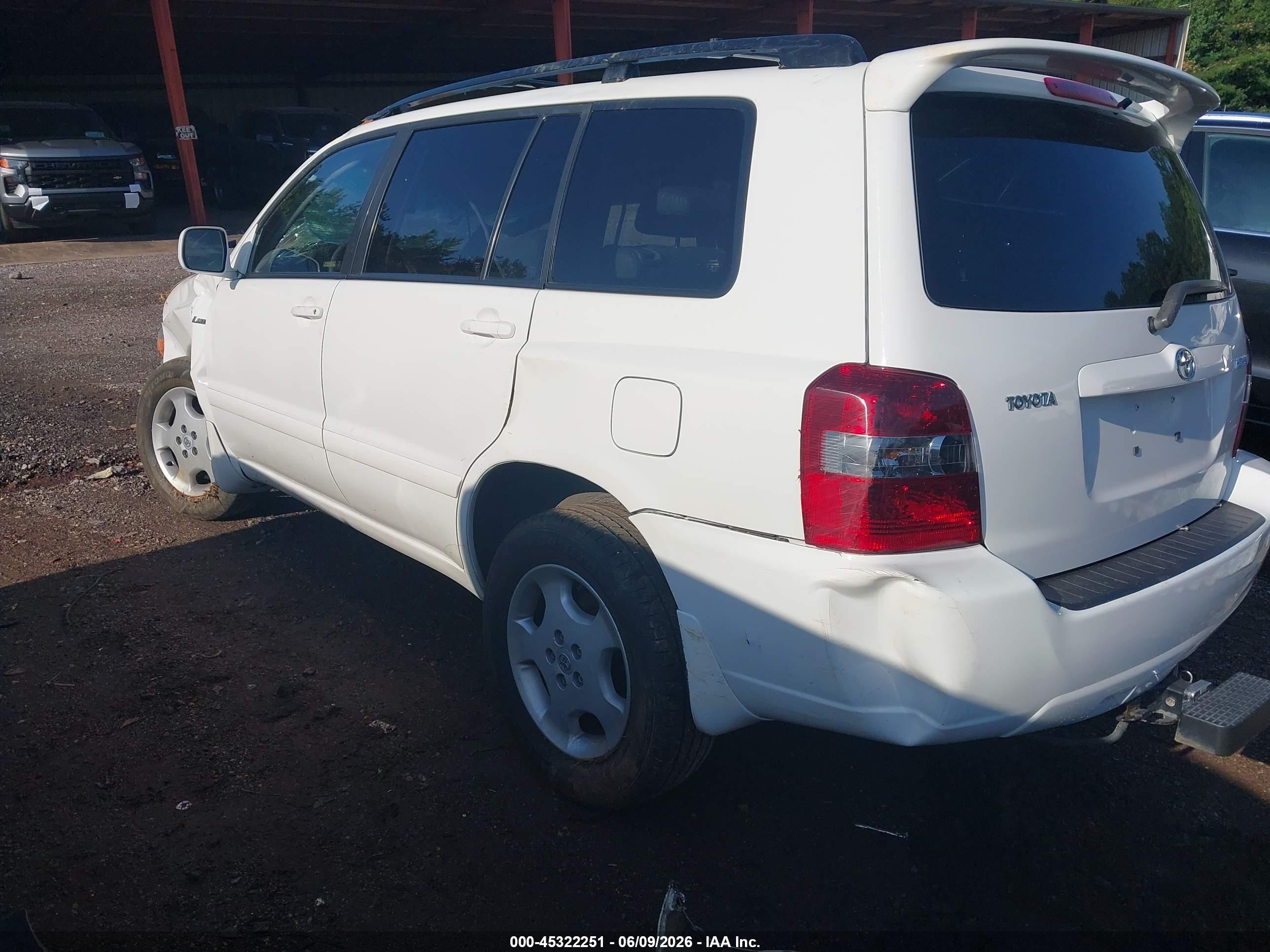 2006 Toyota Highlander Limited V6 White vin: JTEDP21A660102634