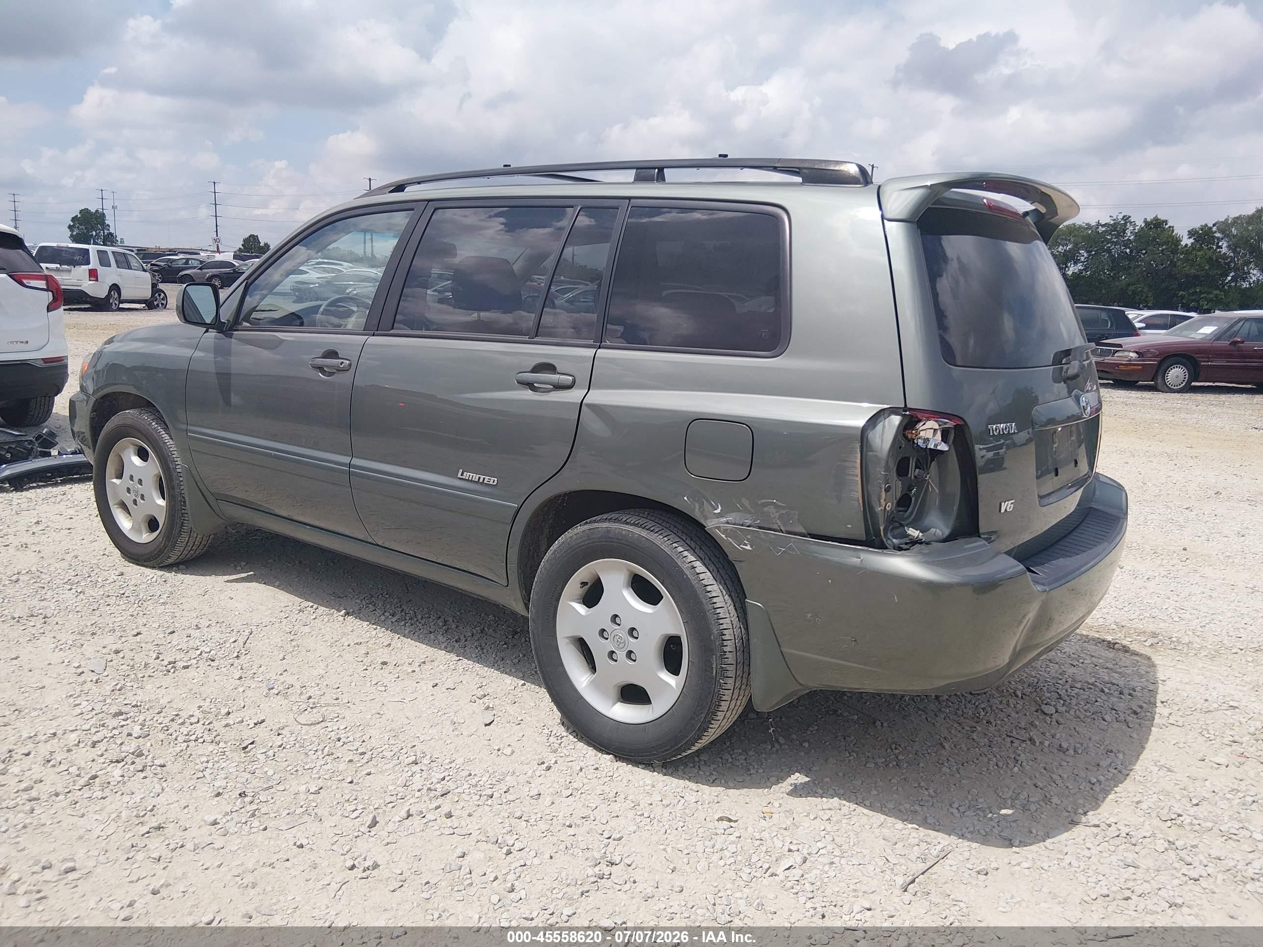 2007 Toyota Highlander Limited W/3rd Row Green vin: JTEDP21A670144397