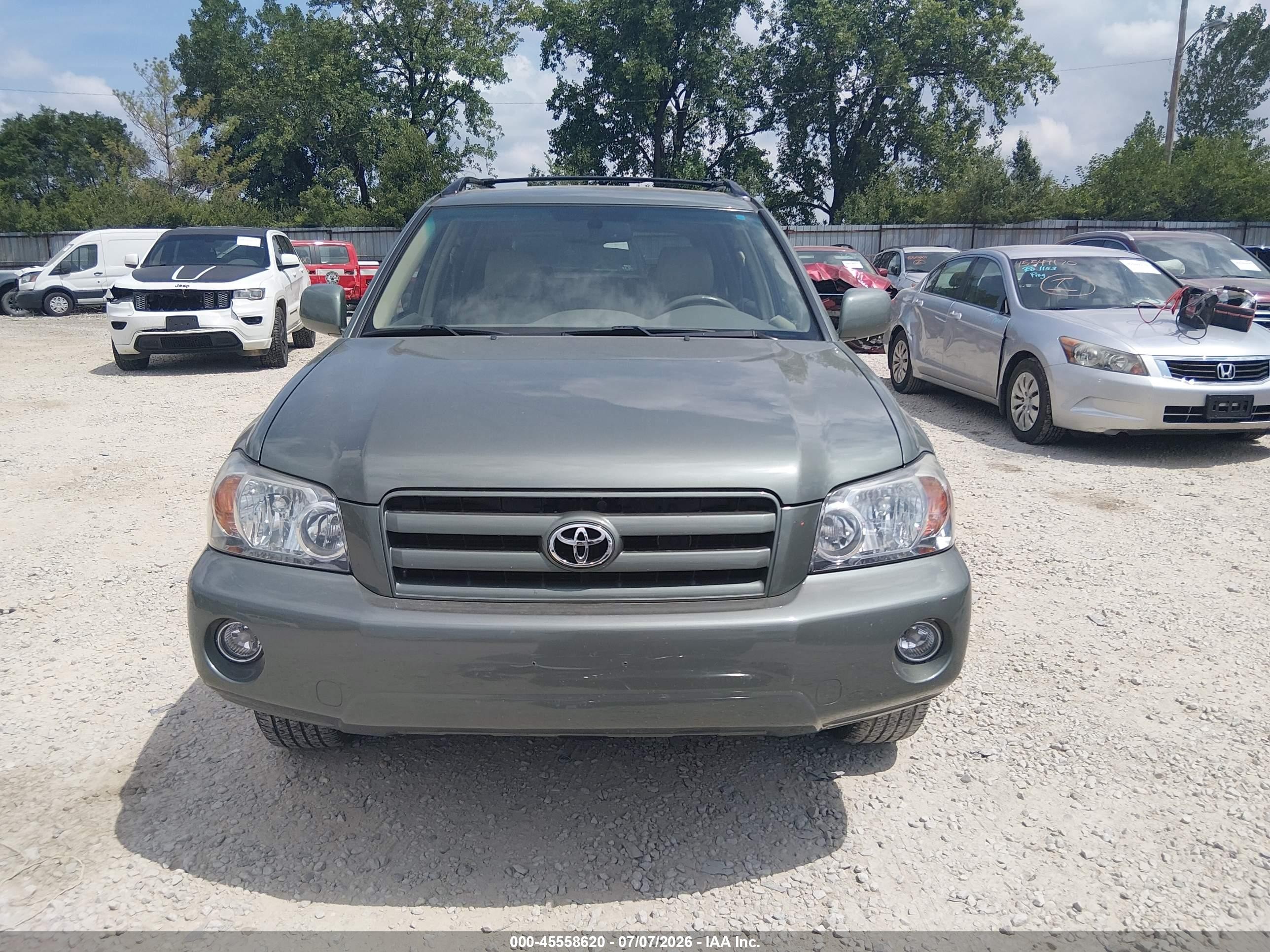 2007 Toyota Highlander Limited W/3rd Row Green vin: JTEDP21A670144397