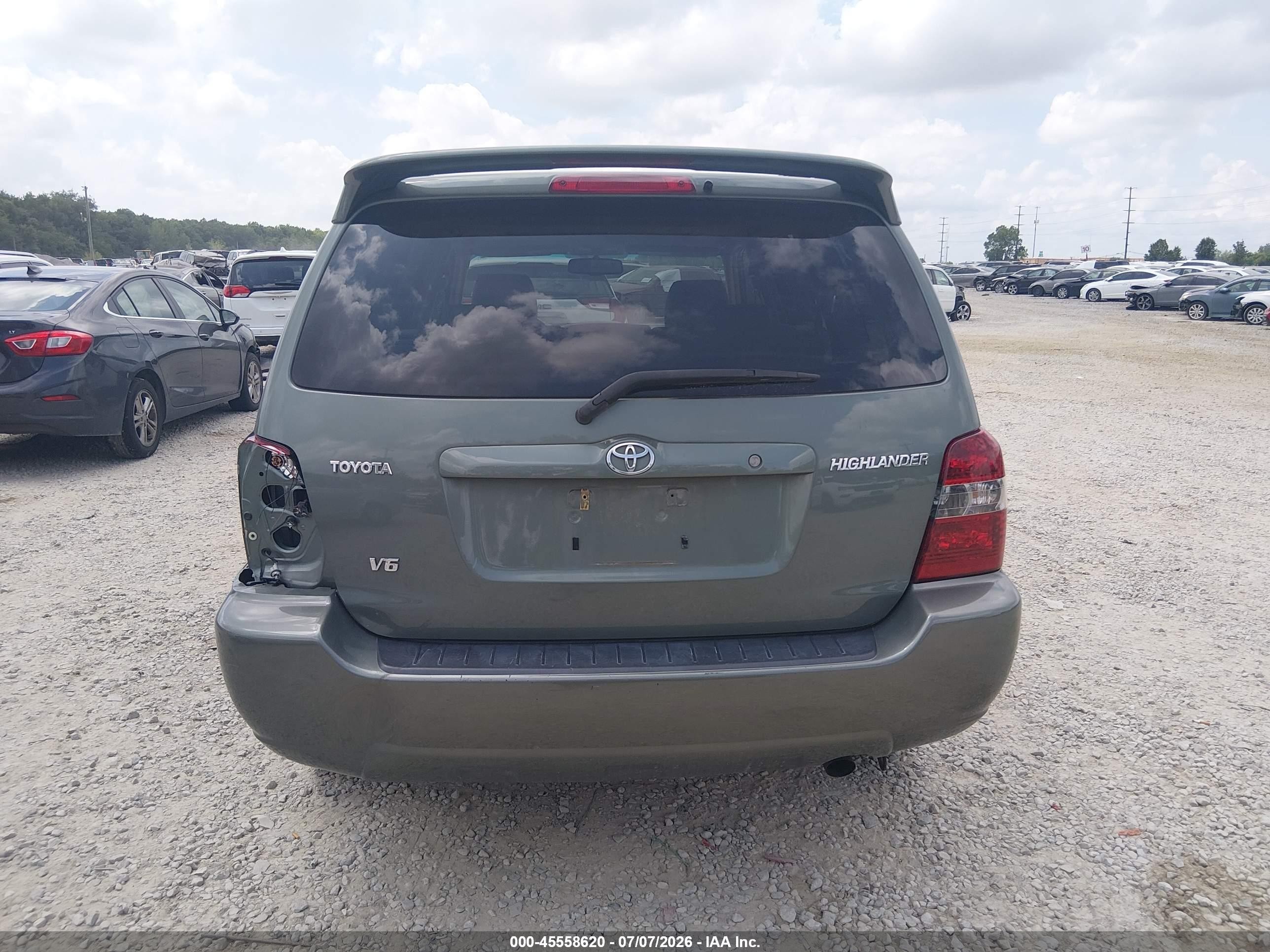 2007 Toyota Highlander Limited W/3rd Row Green vin: JTEDP21A670144397