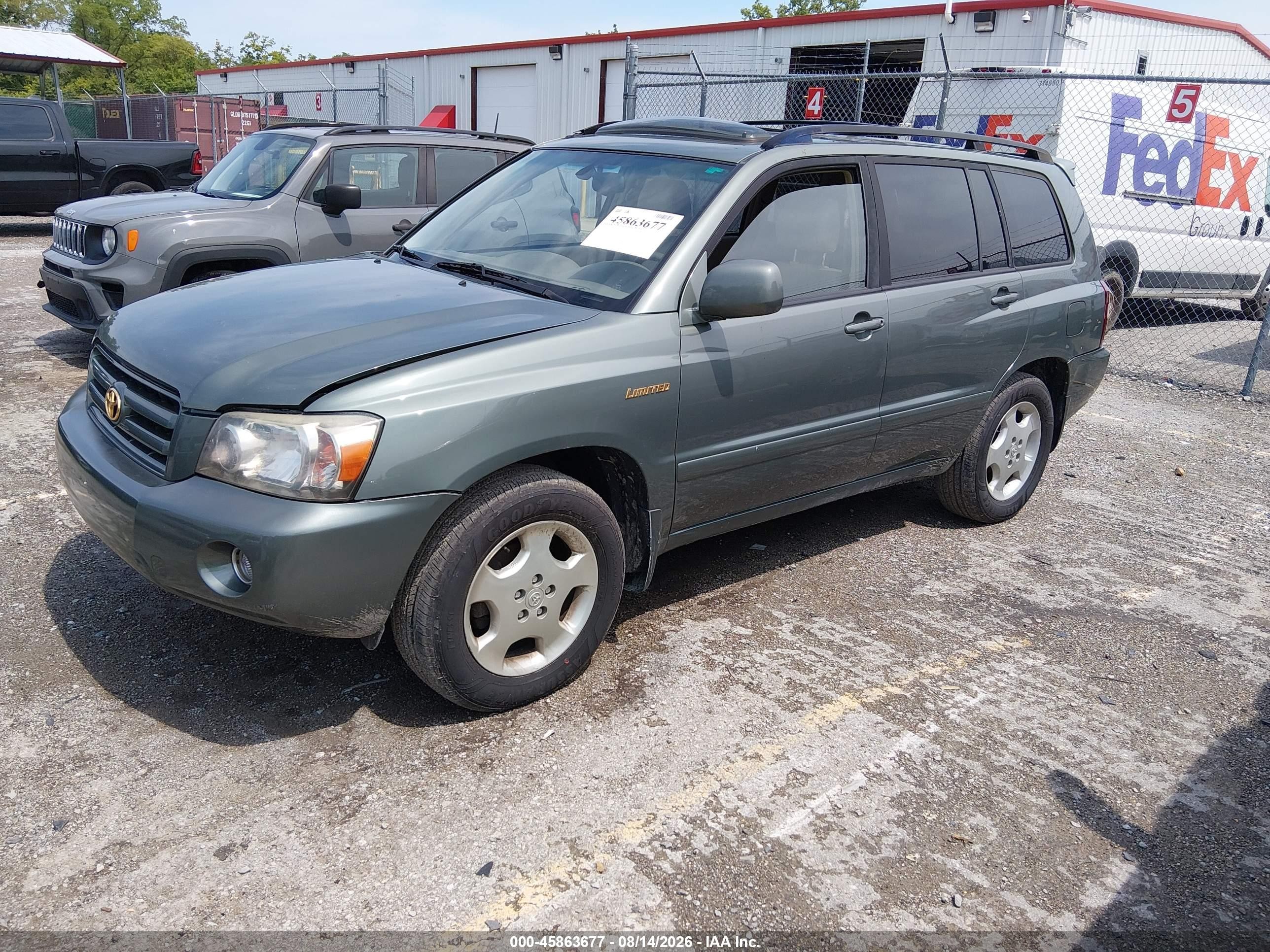 2004 Toyota Highlander Limited V6 Green vin: JTEDP21A740021803