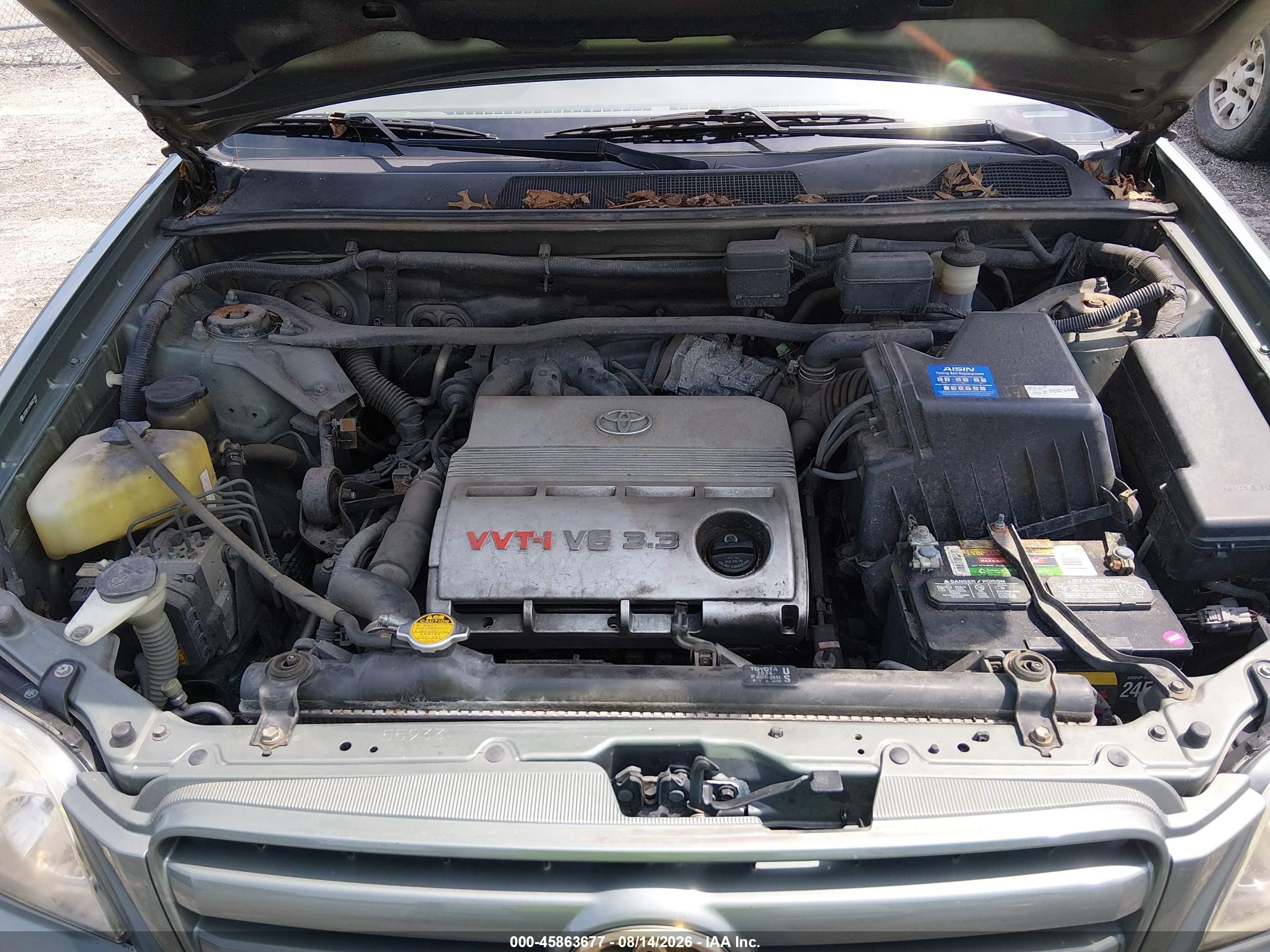2004 Toyota Highlander Limited V6 Green vin: JTEDP21A740021803