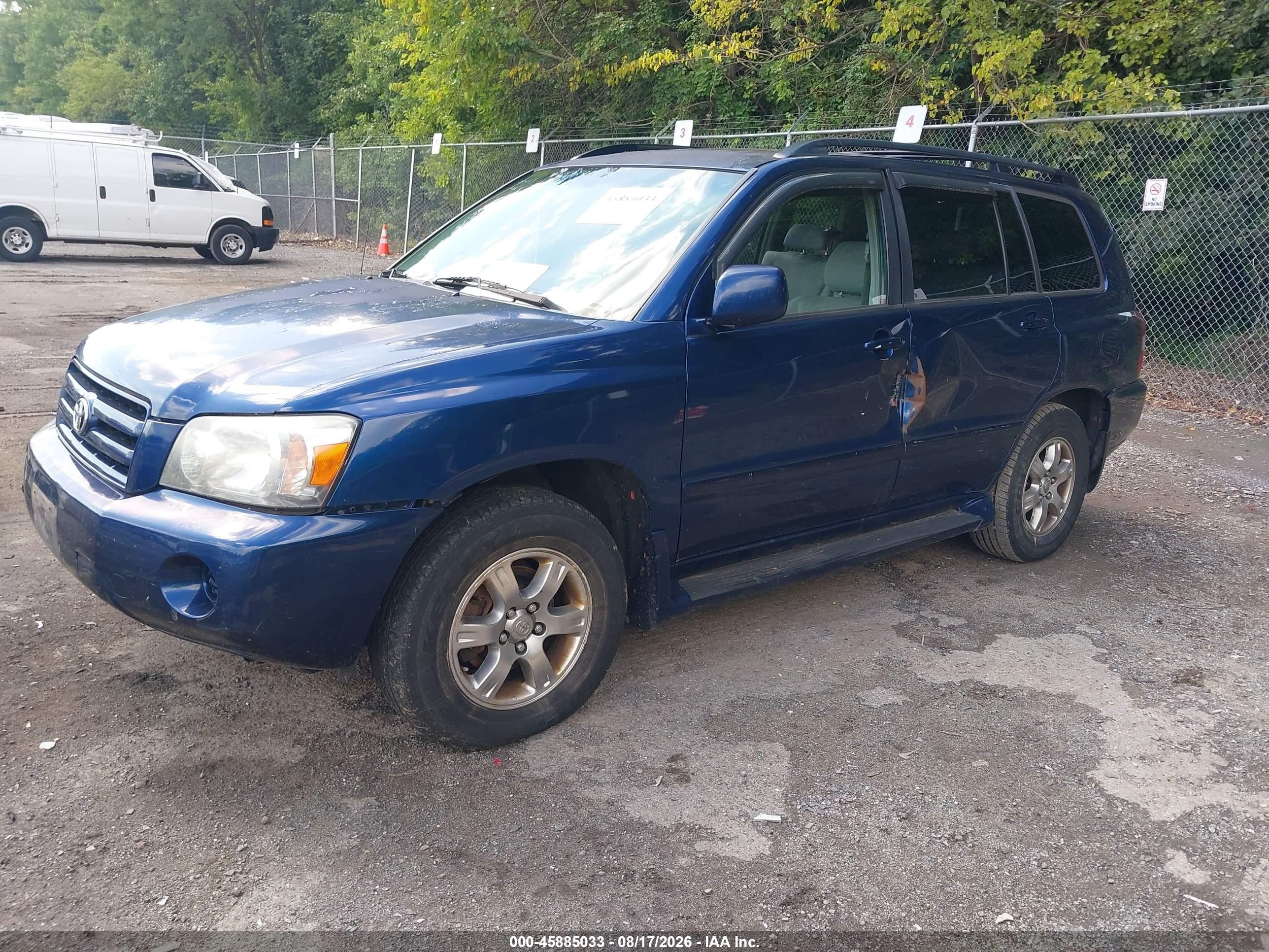 2004 Toyota Highlander V6 Blue vin: JTEDP21A740032865