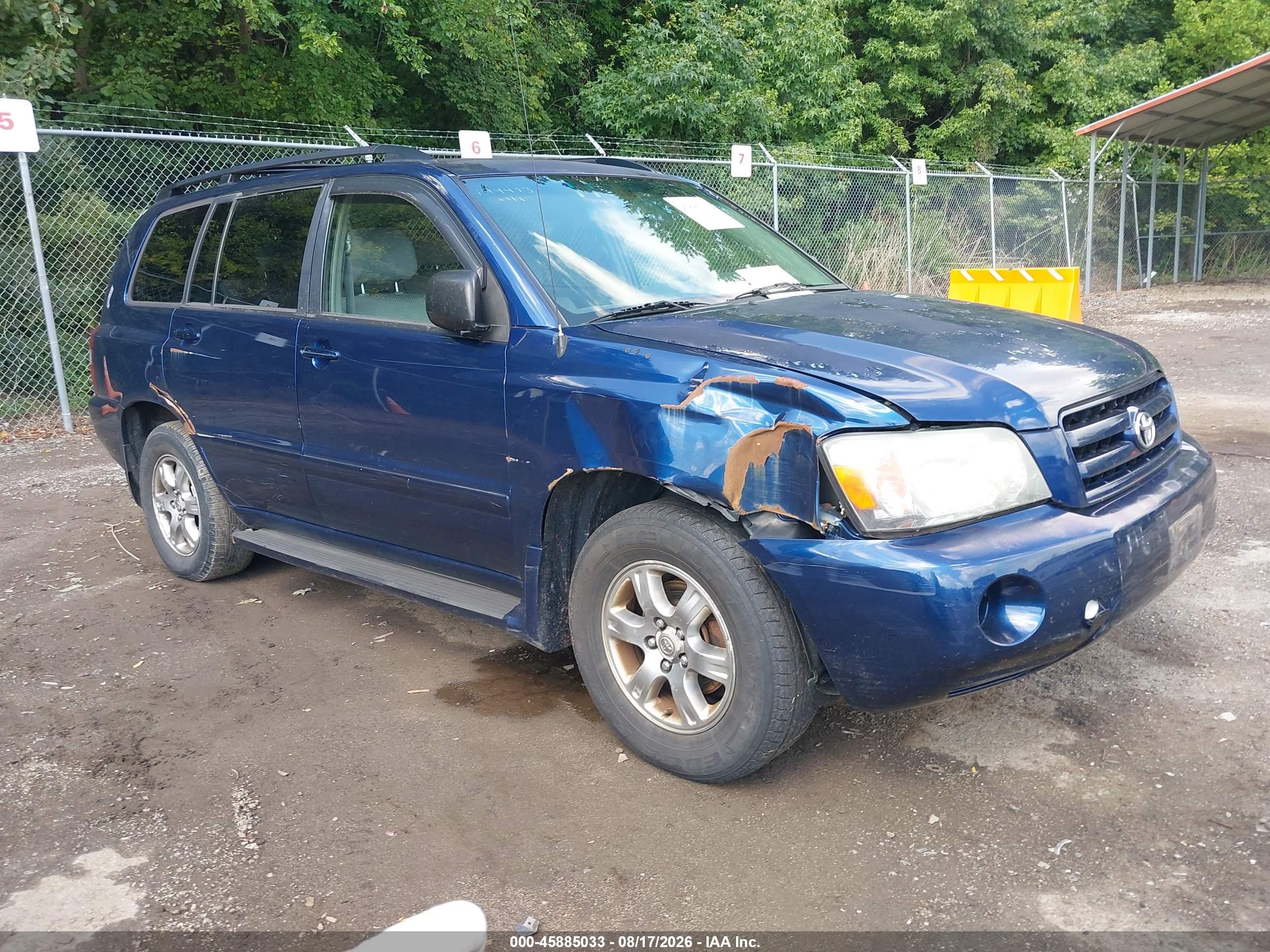 2004 Toyota Highlander V6 Blue vin: JTEDP21A740032865