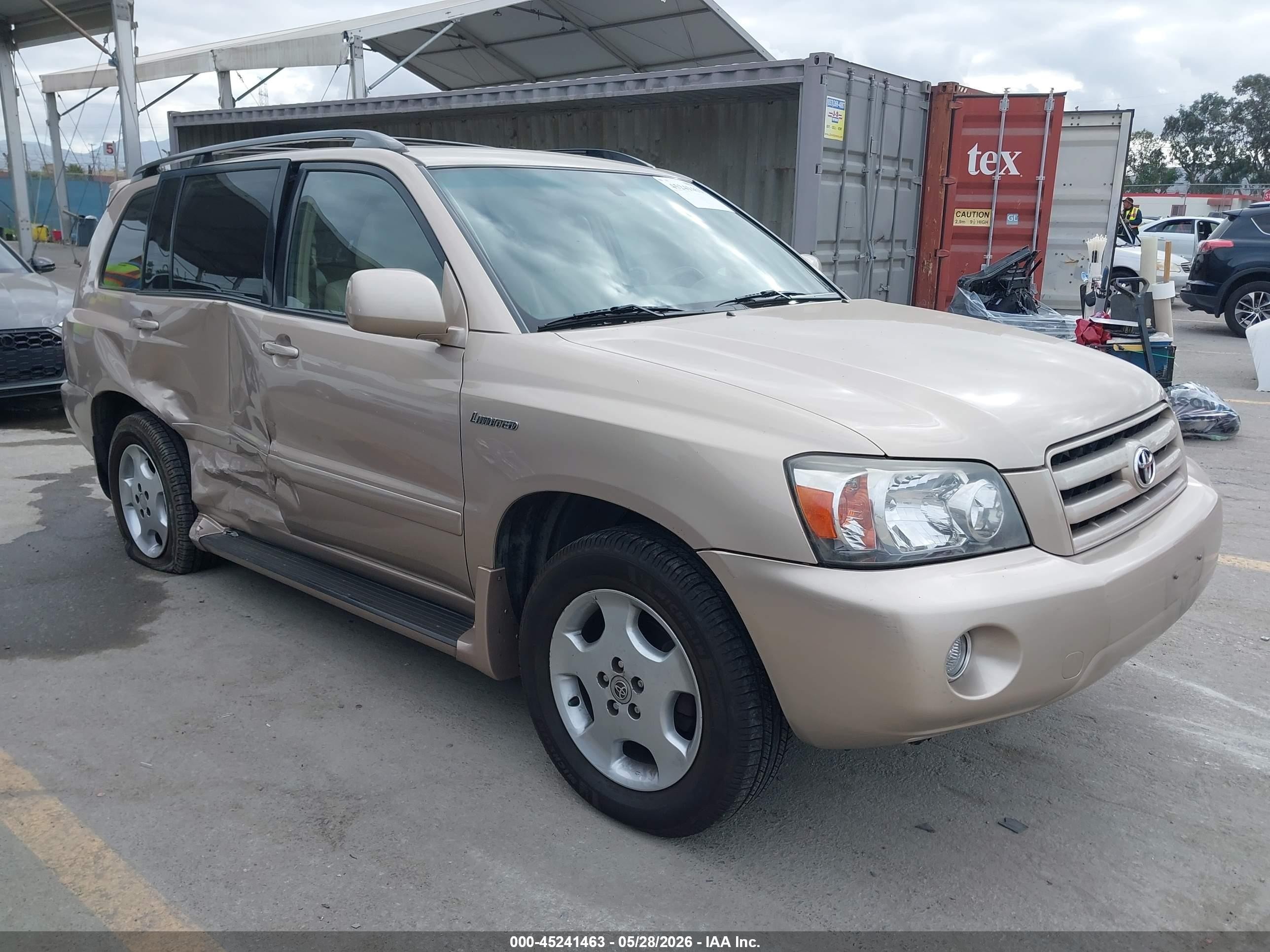 2004 Toyota Highlander Limited V6 Бежевый vin: JTEDP21A740034938