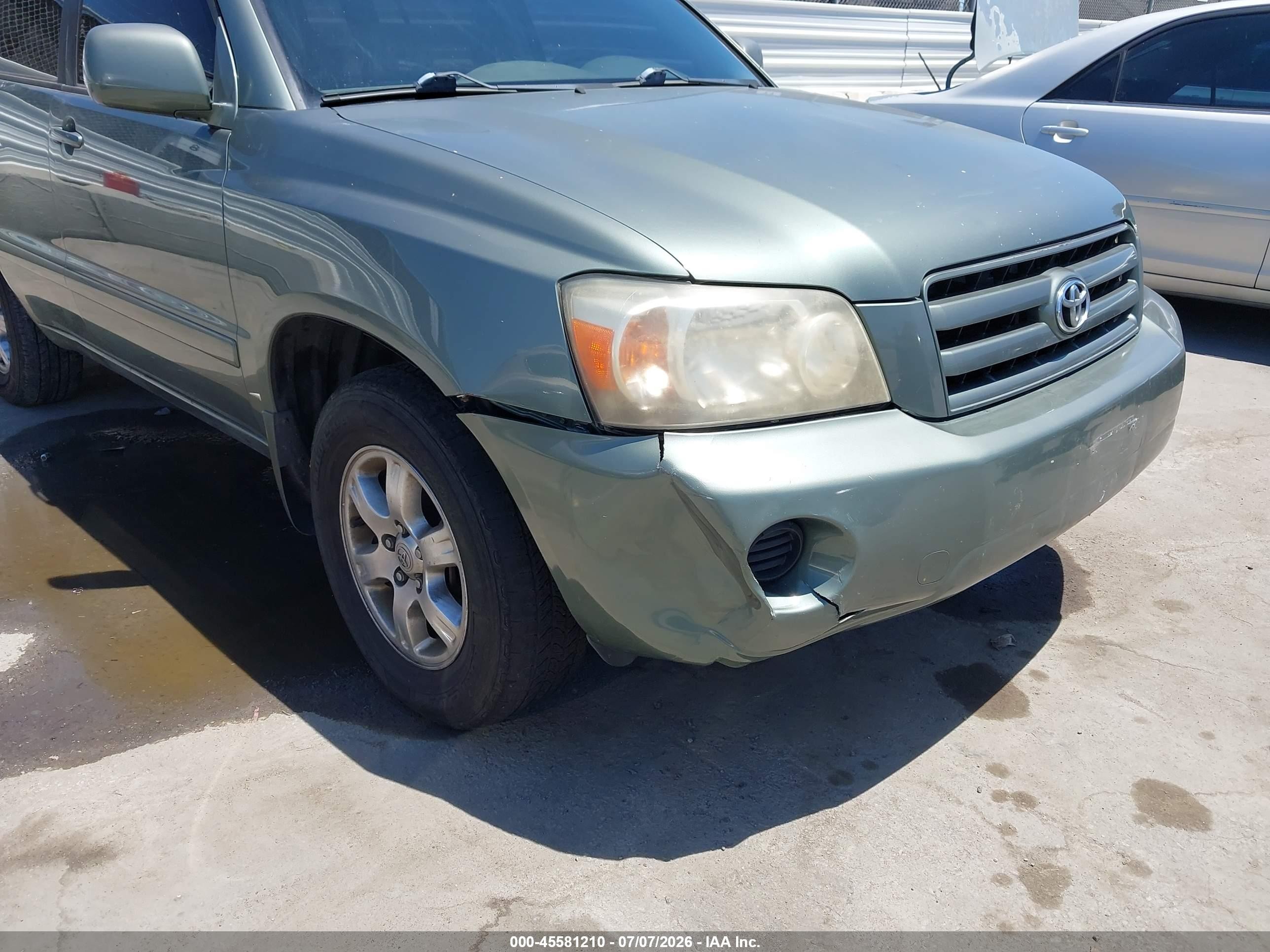 2005 Toyota Highlander V6 Green vin: JTEDP21A750047755