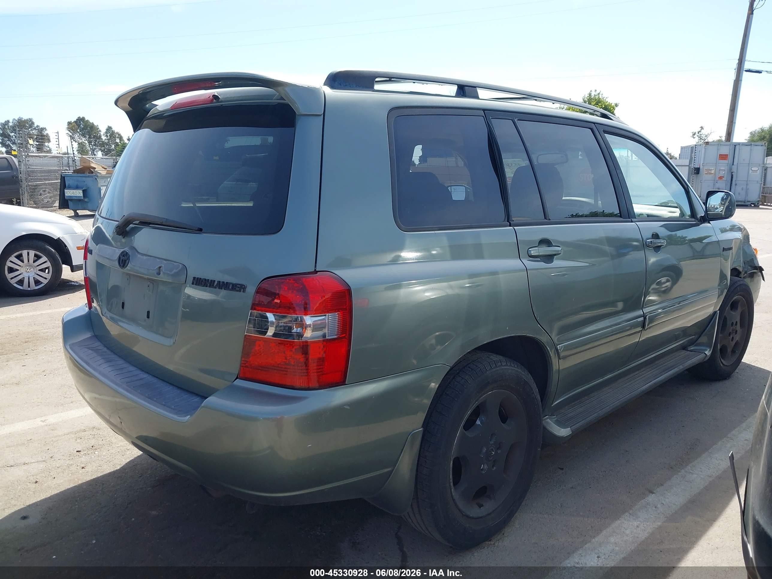 2006 Toyota Highlander Limited V6 Green vin: JTEDP21A760092079