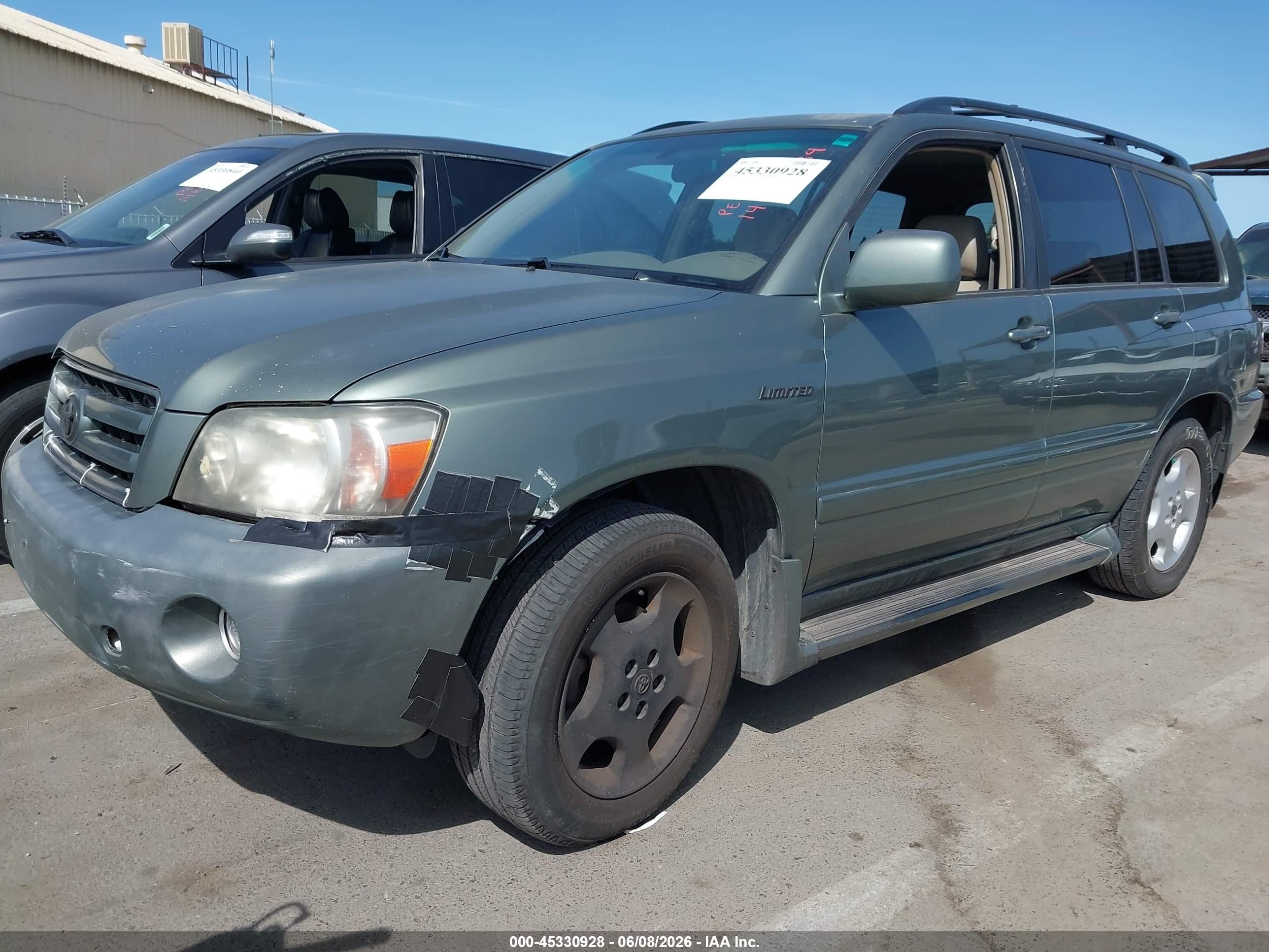 2006 Toyota Highlander Limited V6 Green vin: JTEDP21A760092079