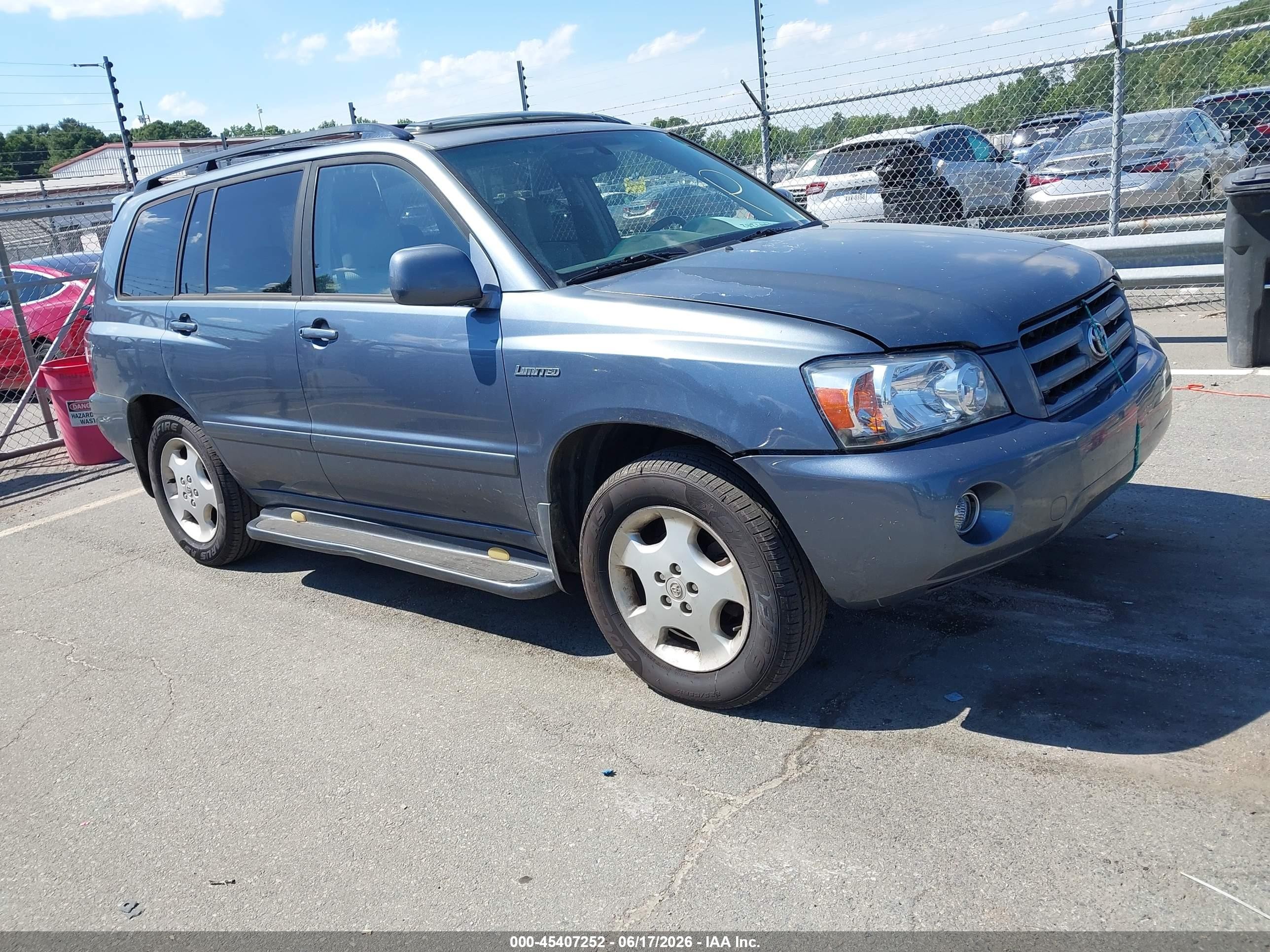 2006 Toyota Highlander Limited V6 Gray vin: JTEDP21A760105056