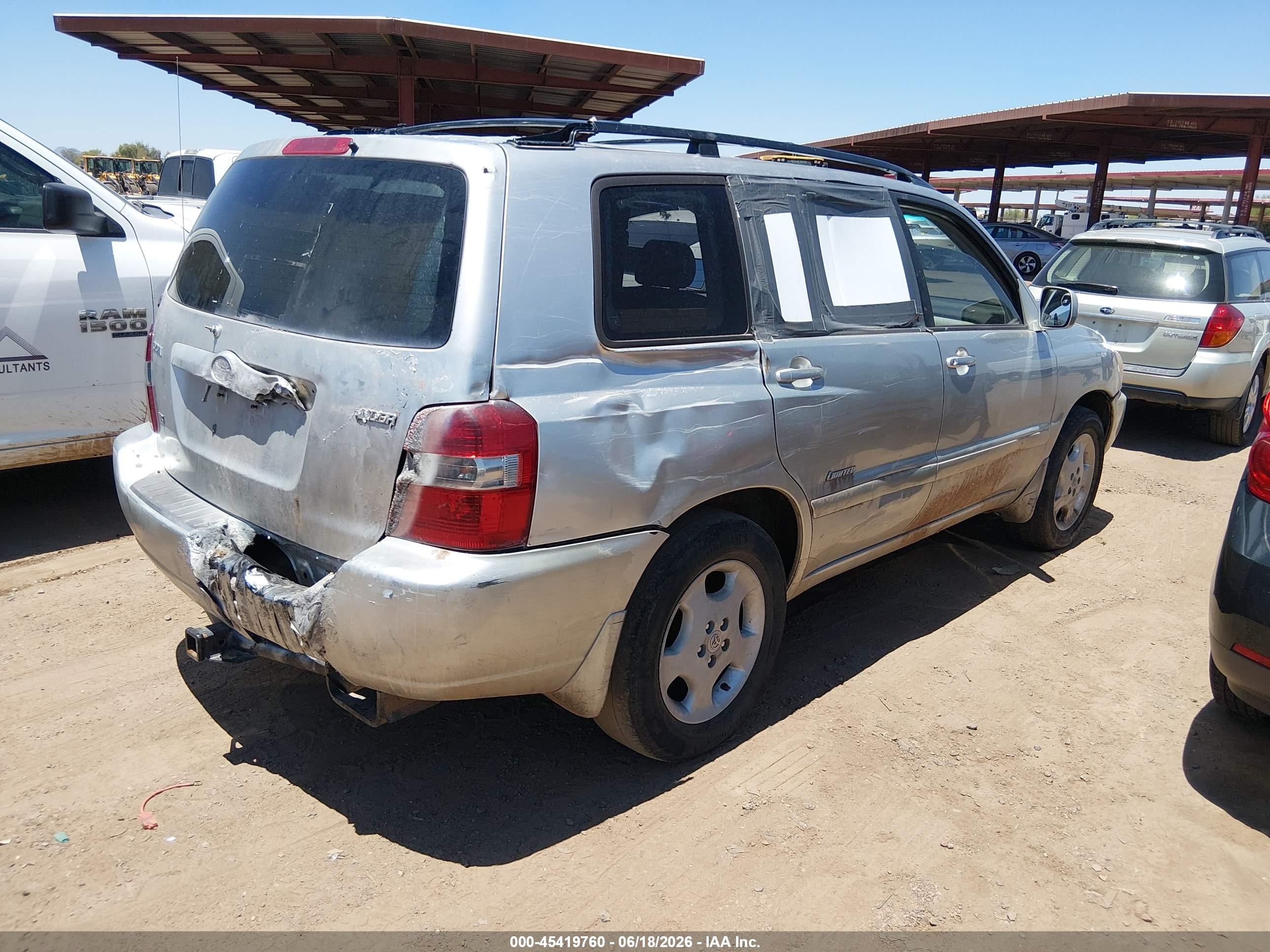 2007 Toyota Highlander Limited W/3rd Row Silver vin: JTEDP21A770147616
