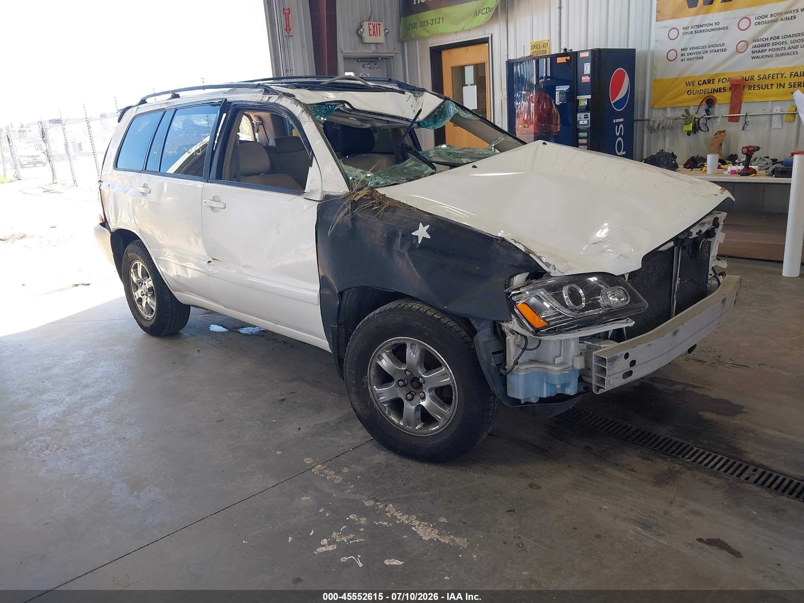 2004 Toyota Highlander V6 White vin: JTEDP21A840027349