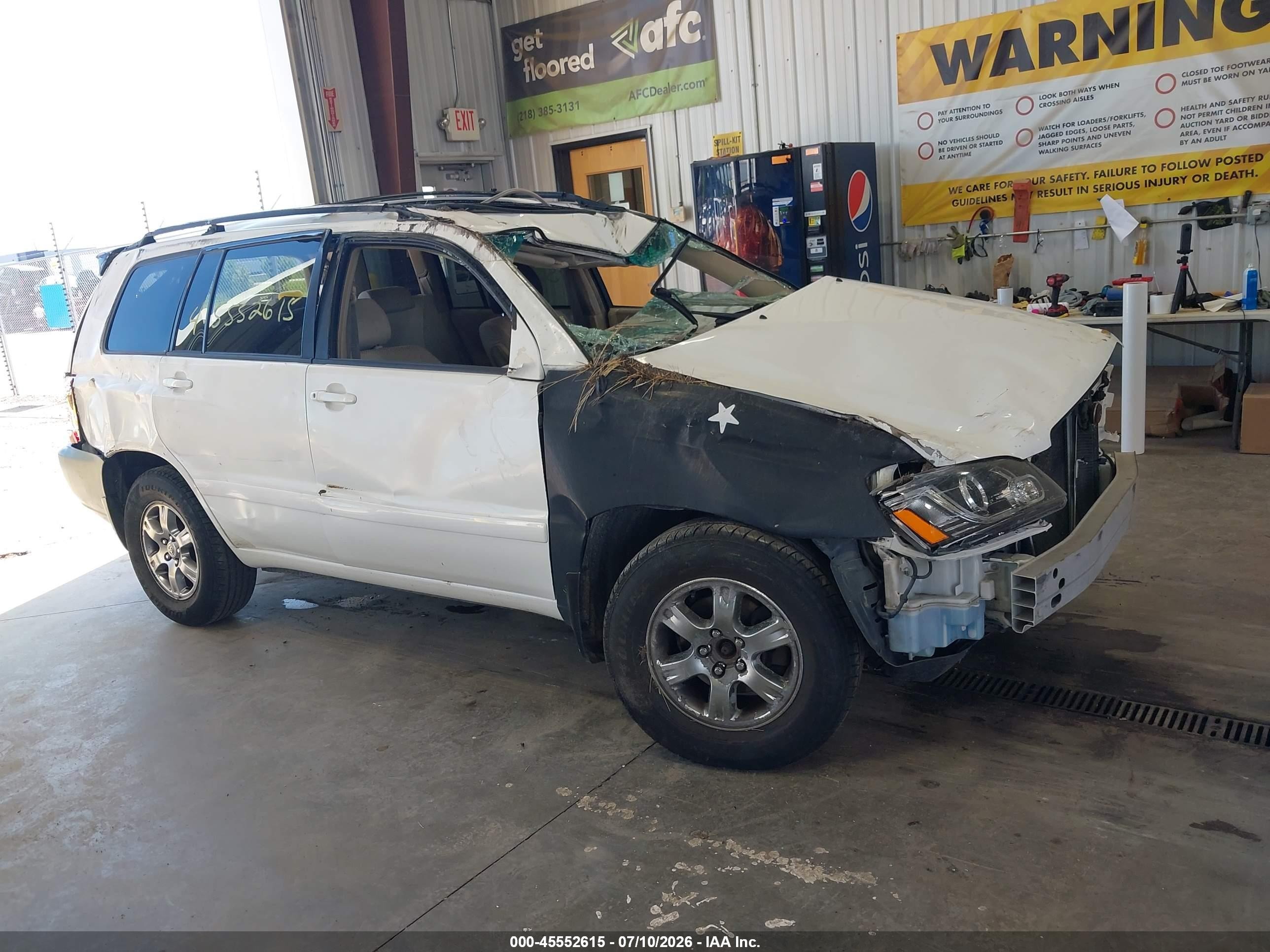 2004 Toyota Highlander V6 White vin: JTEDP21A840027349
