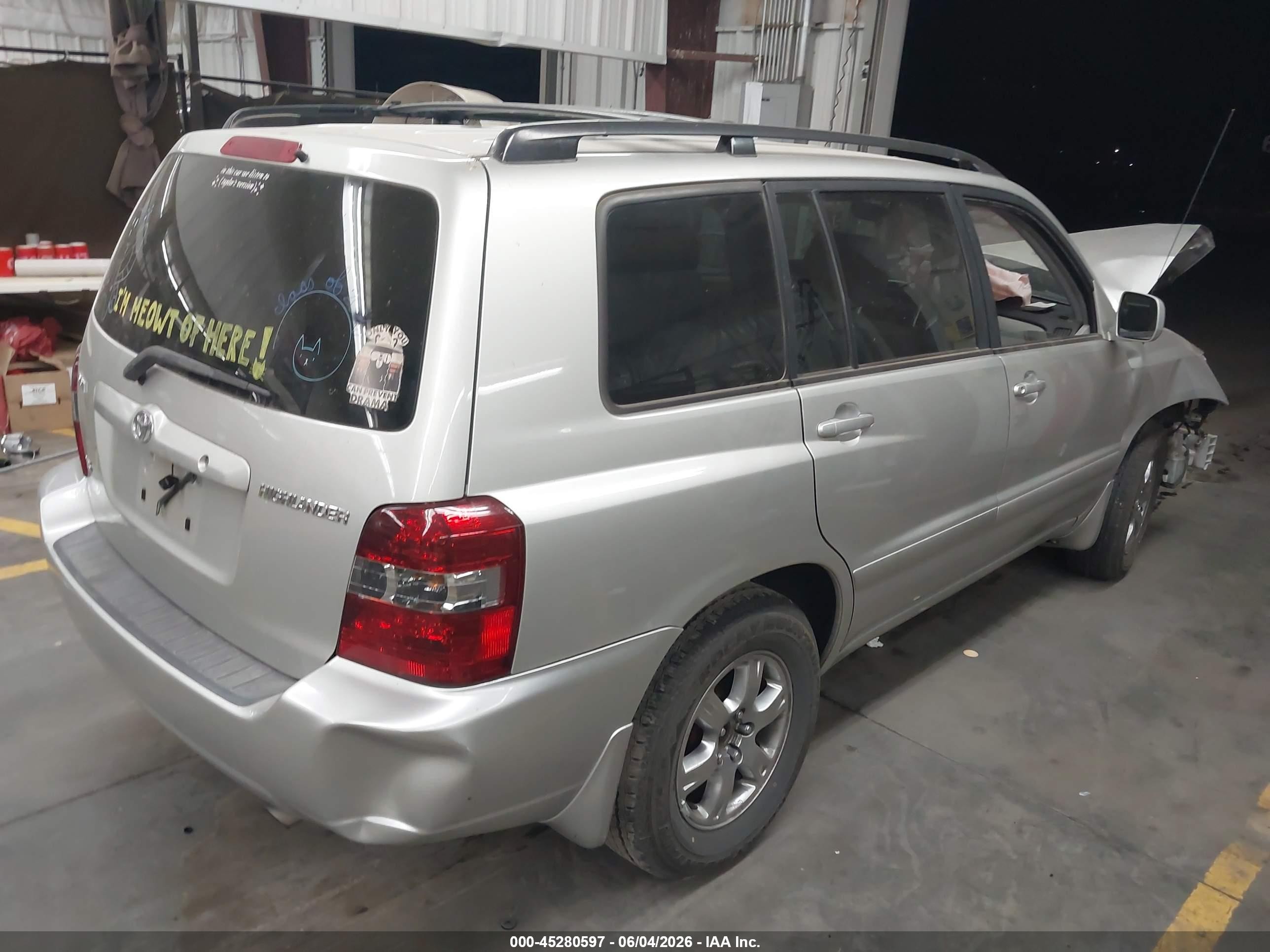 2004 Toyota Highlander V6 Gray vin: JTEDP21A840033247