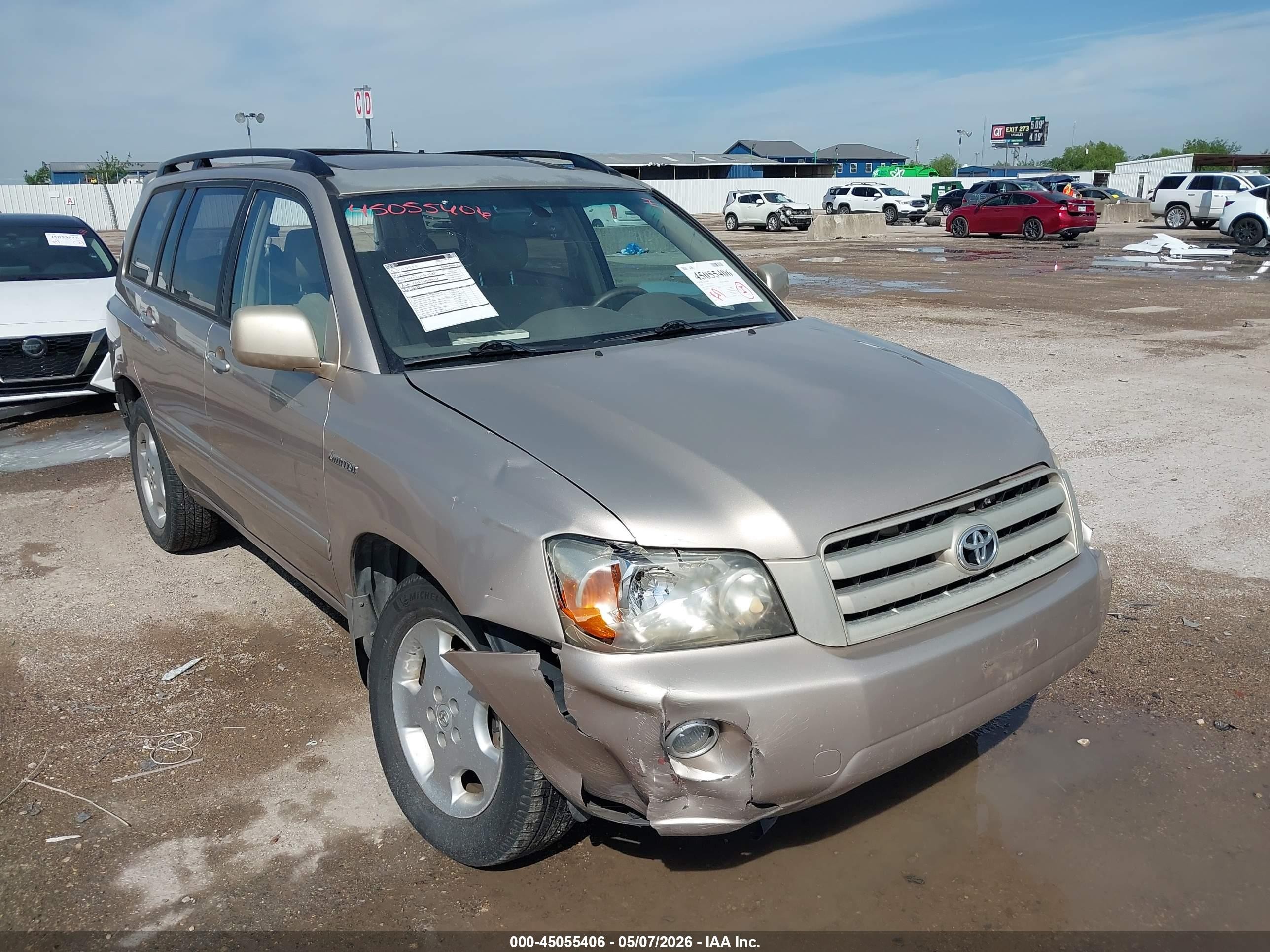 2004 Toyota Highlander Limited V6 Gold vin: JTEDP21A840035967