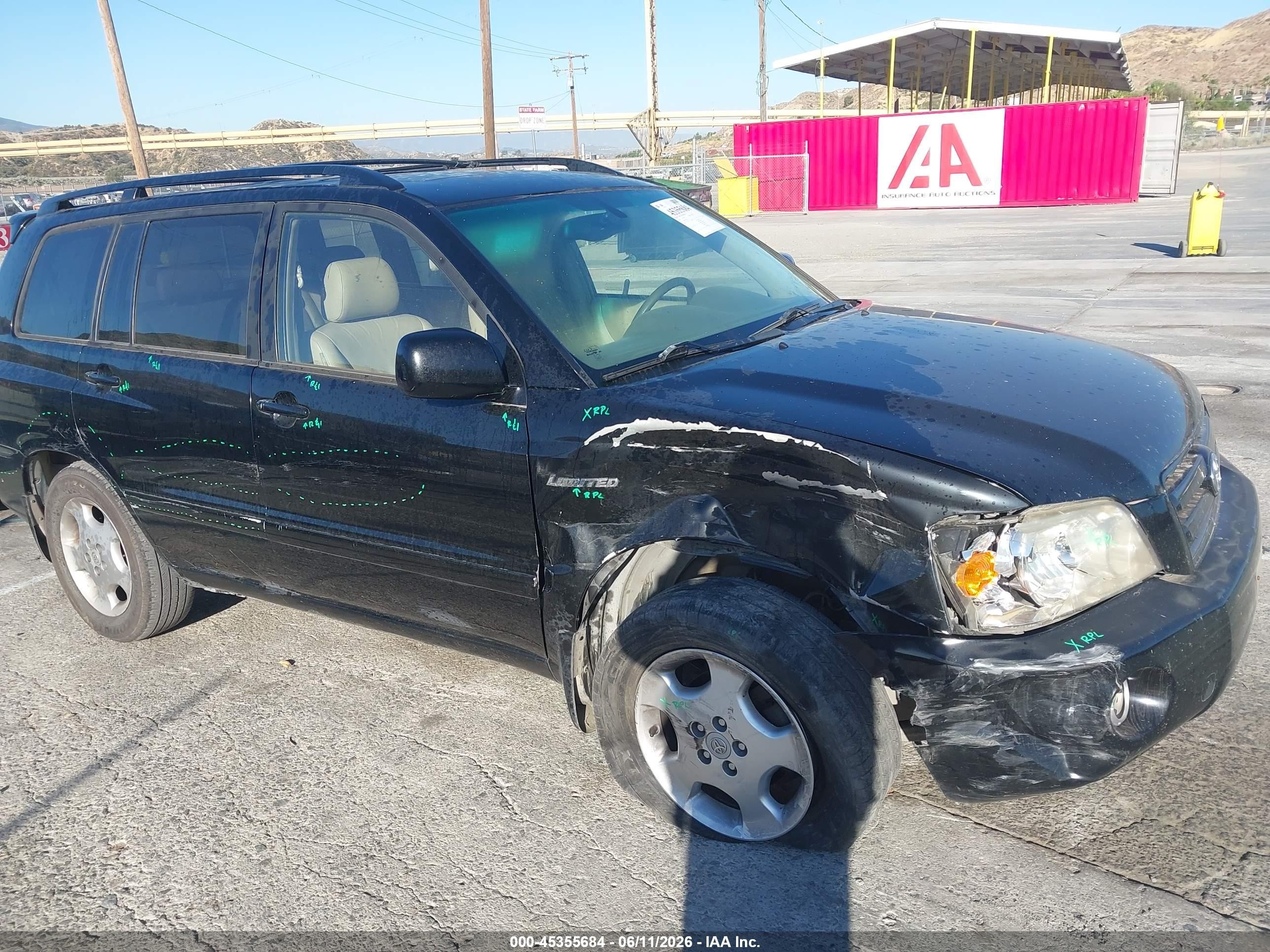 2005 Toyota Highlander Limited V6 Black vin: JTEDP21A850056237