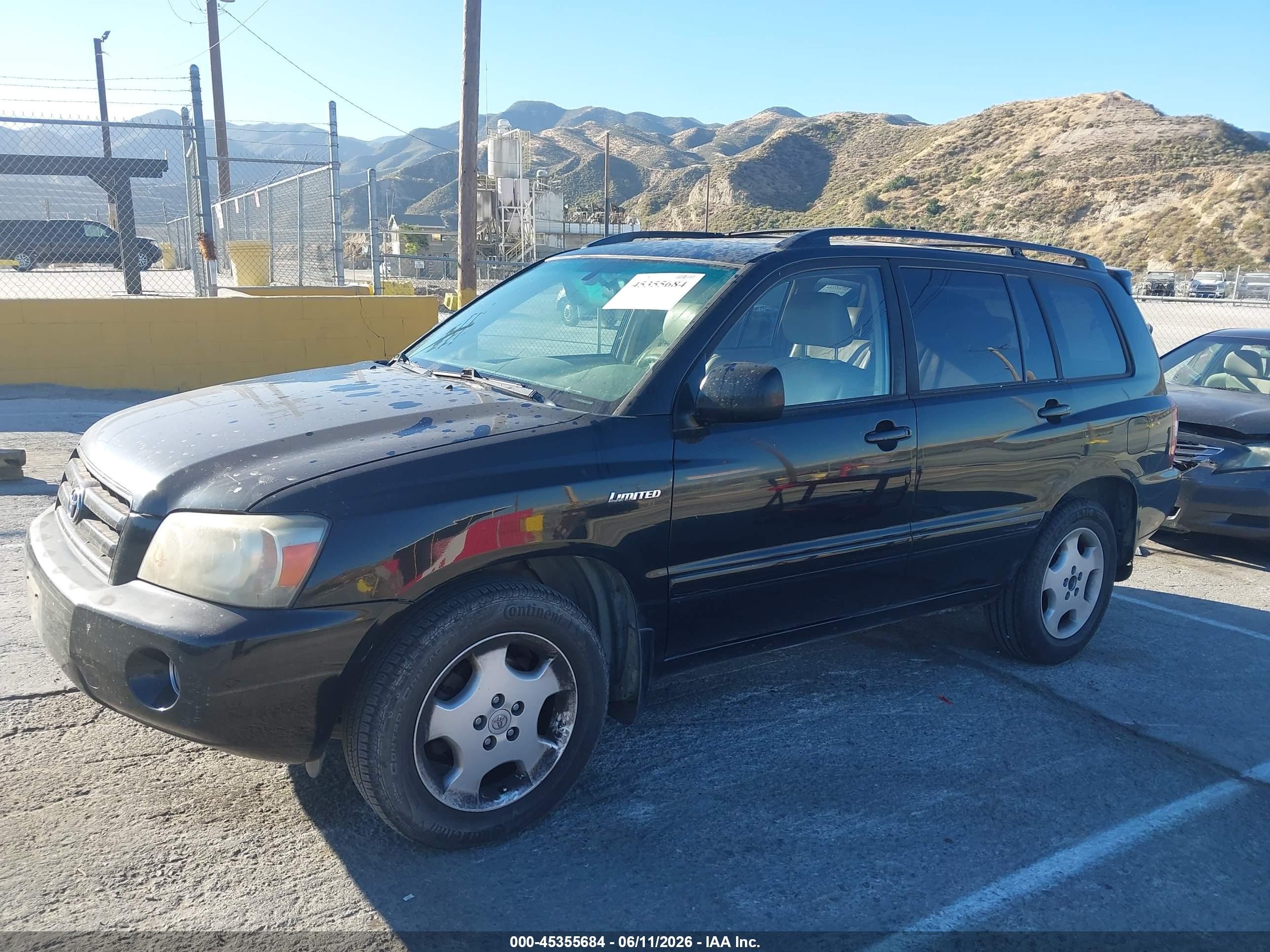 2005 Toyota Highlander Limited V6 Black vin: JTEDP21A850056237