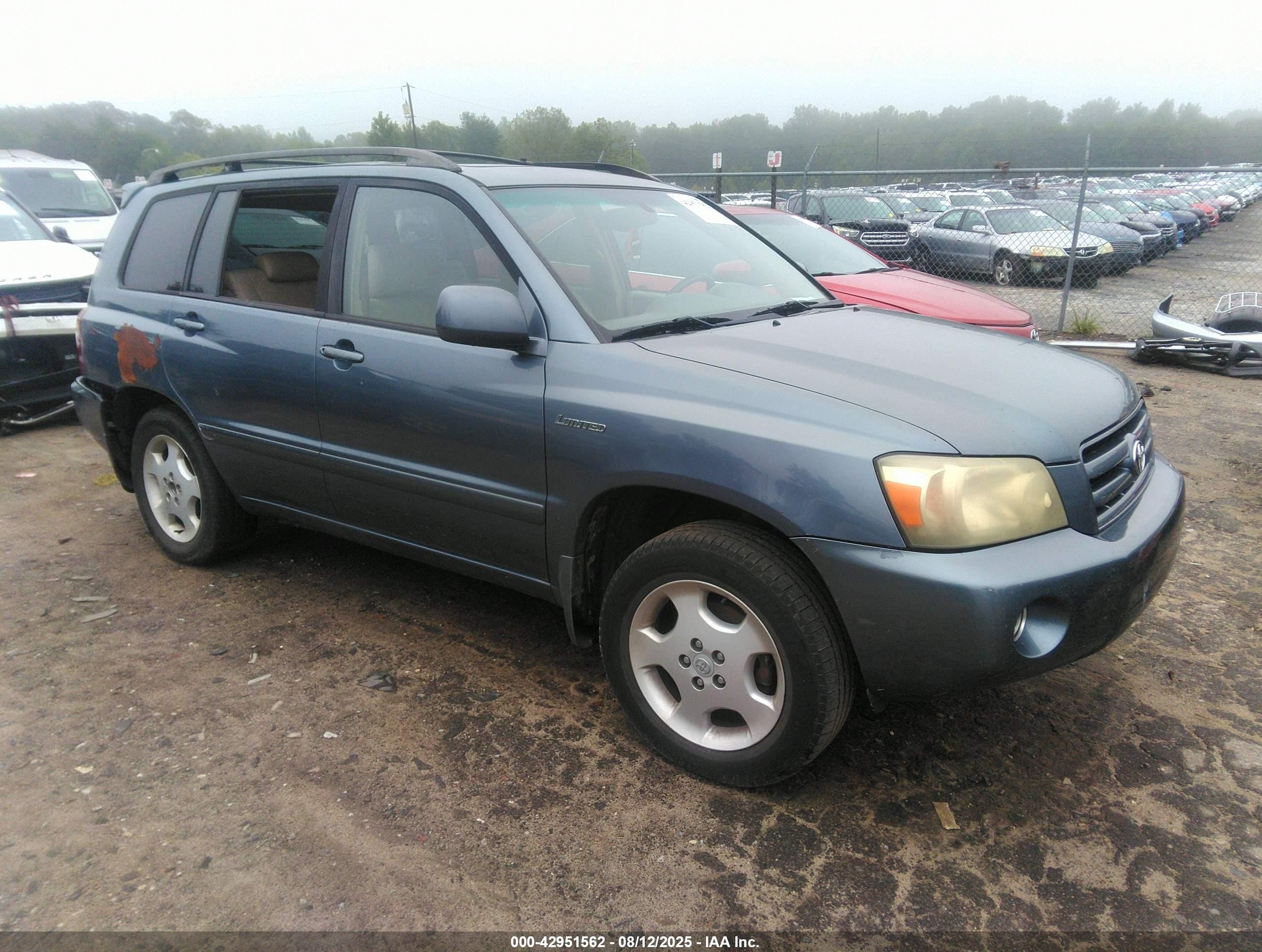 2005 Toyota Highlander Limited Blue vin: JTEDP21A850085902