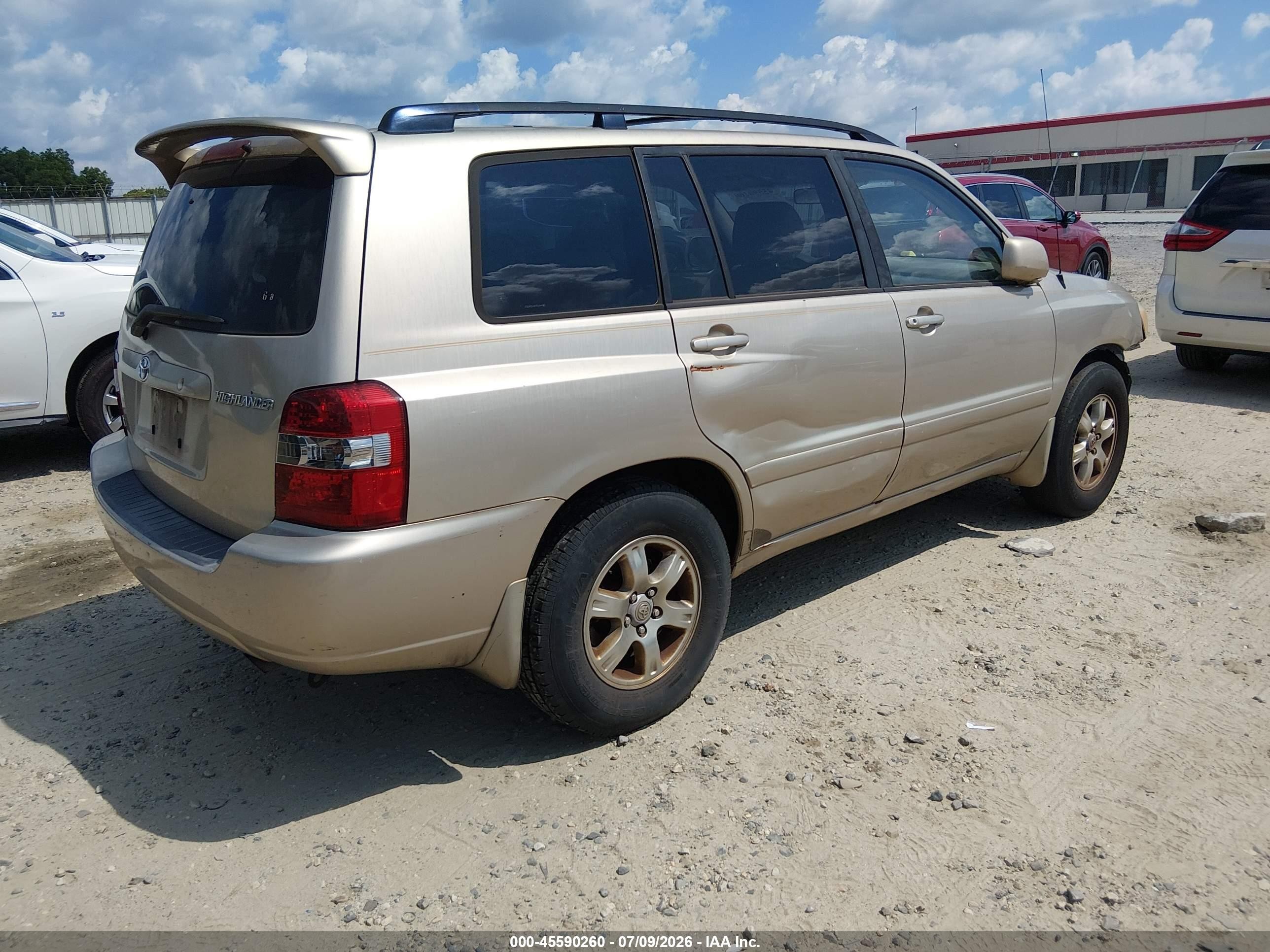 2007 Toyota Highlander 3rd Row Gold vin: JTEDP21A870144420