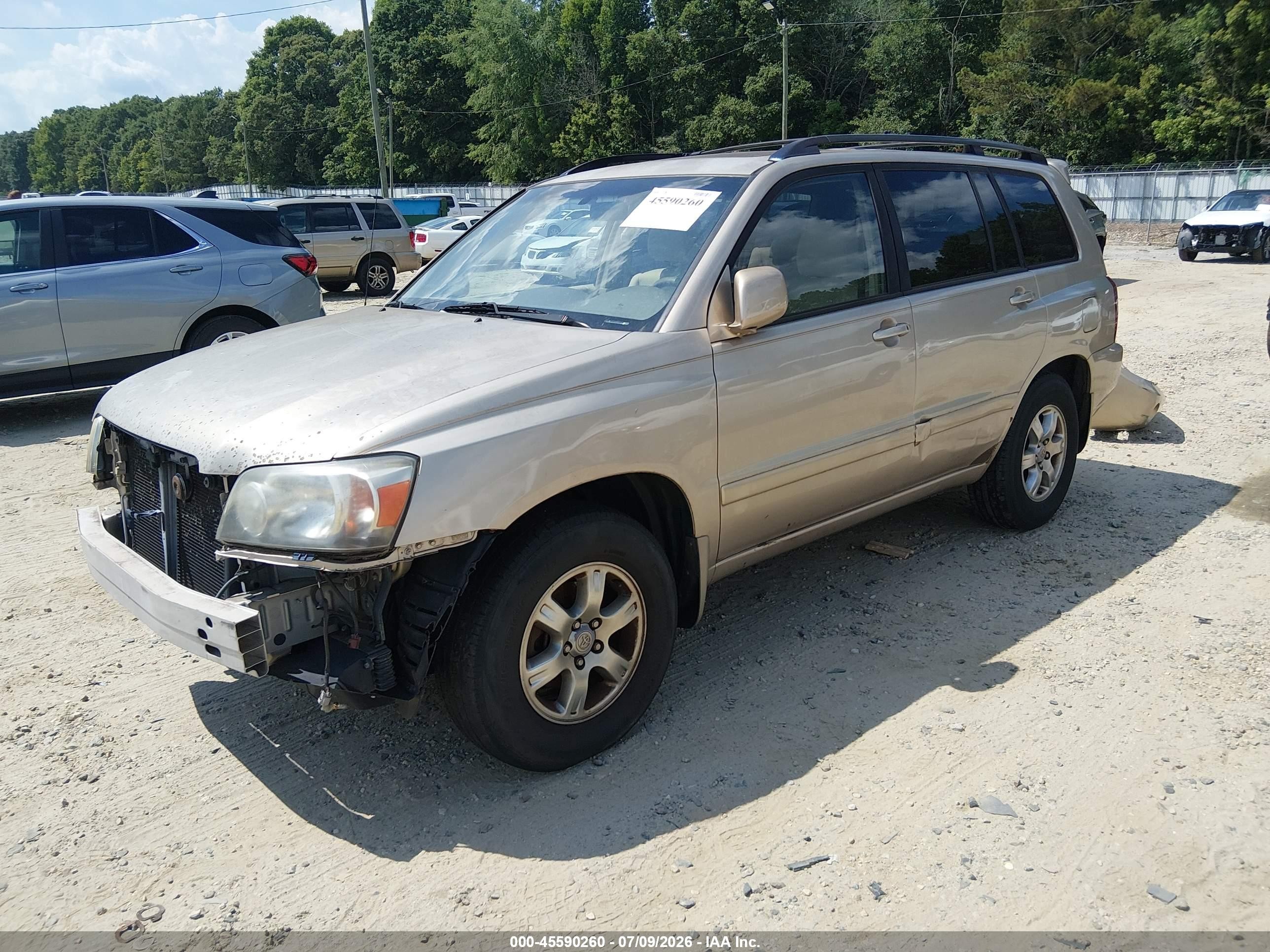 2007 Toyota Highlander 3rd Row Gold vin: JTEDP21A870144420