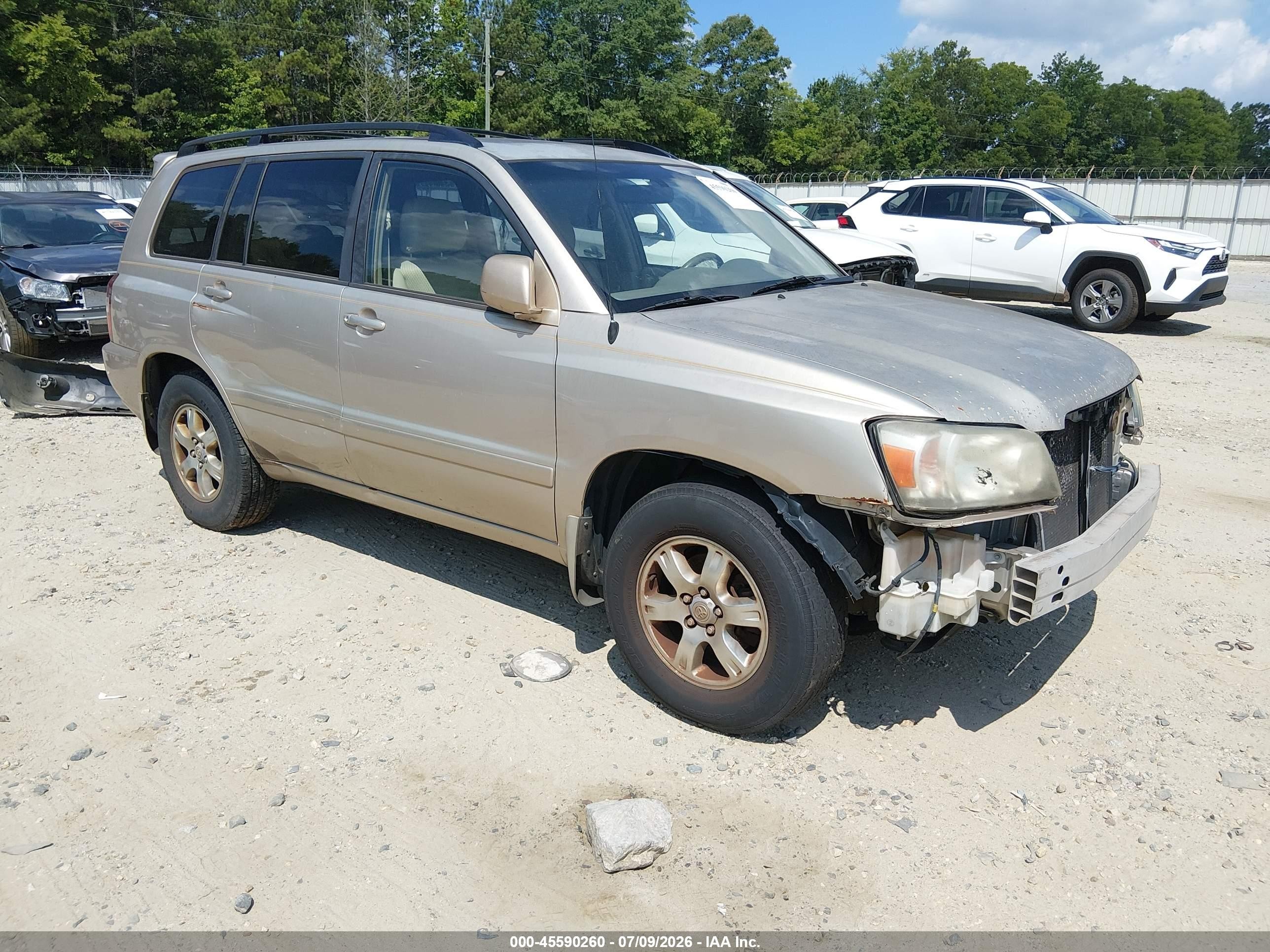 2007 Toyota Highlander 3rd Row Gold vin: JTEDP21A870144420