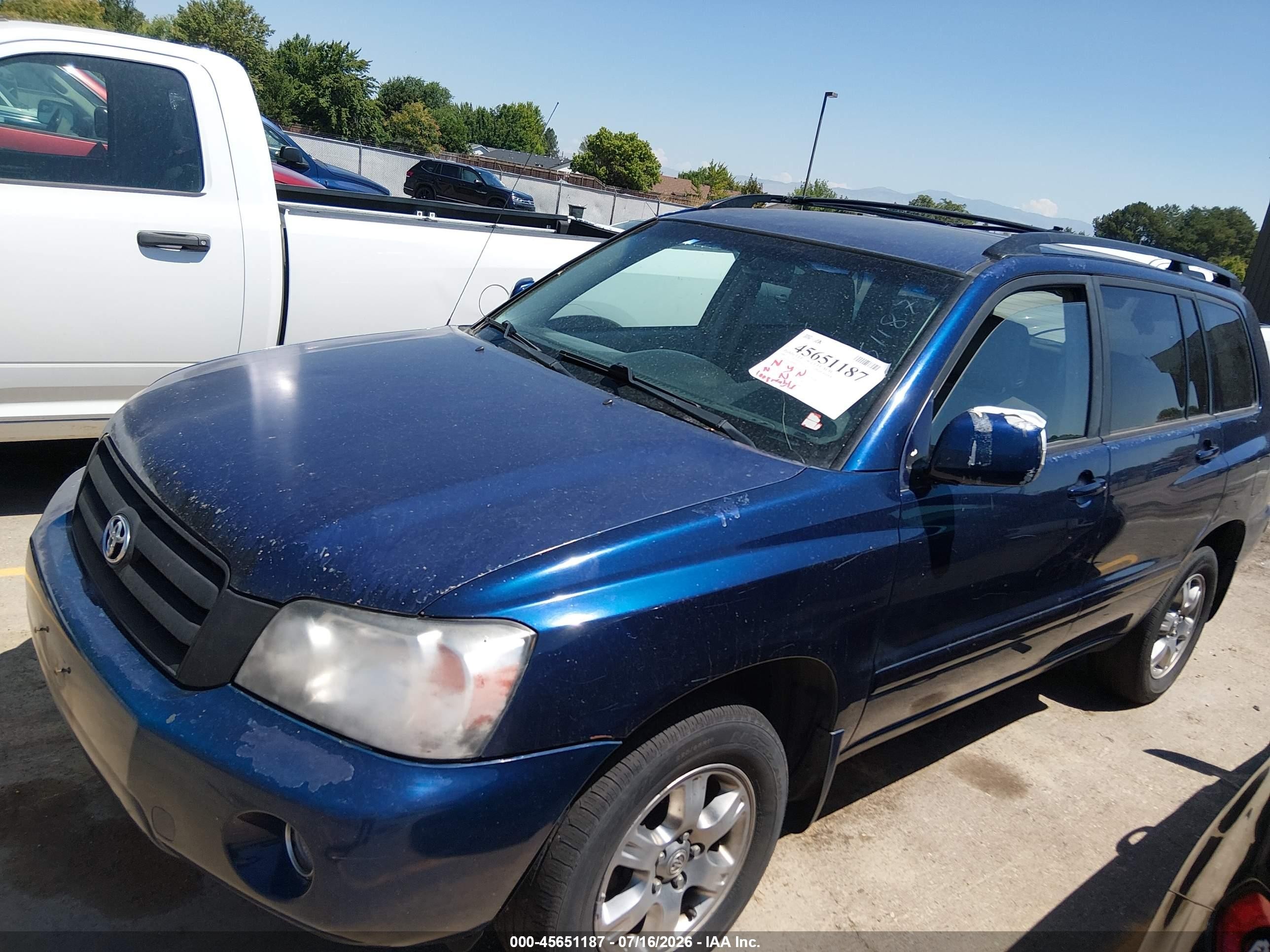 2004 Toyota Highlander V6 Blue vin: JTEDP21A940005375