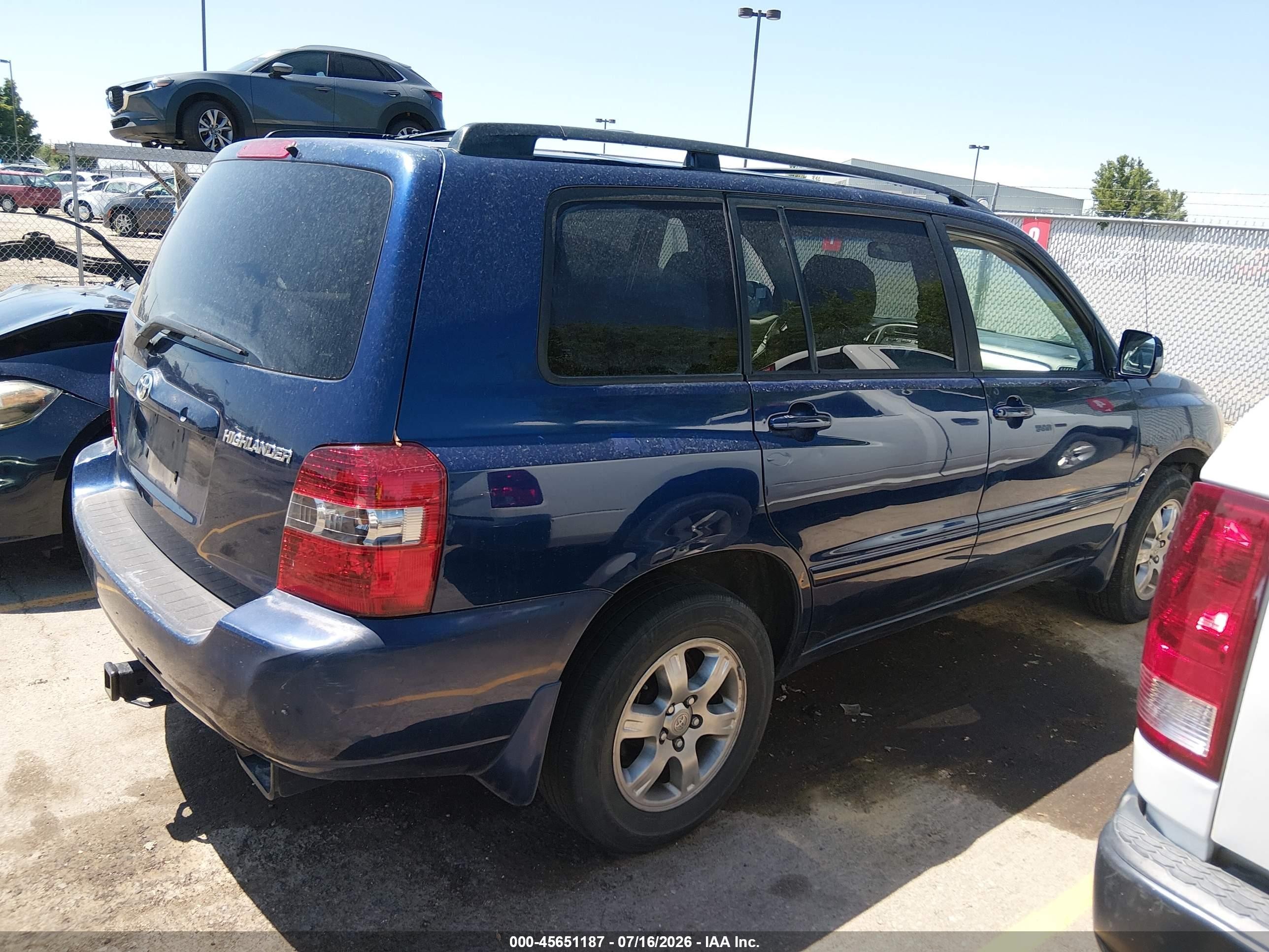 2004 Toyota Highlander V6 Blue vin: JTEDP21A940005375