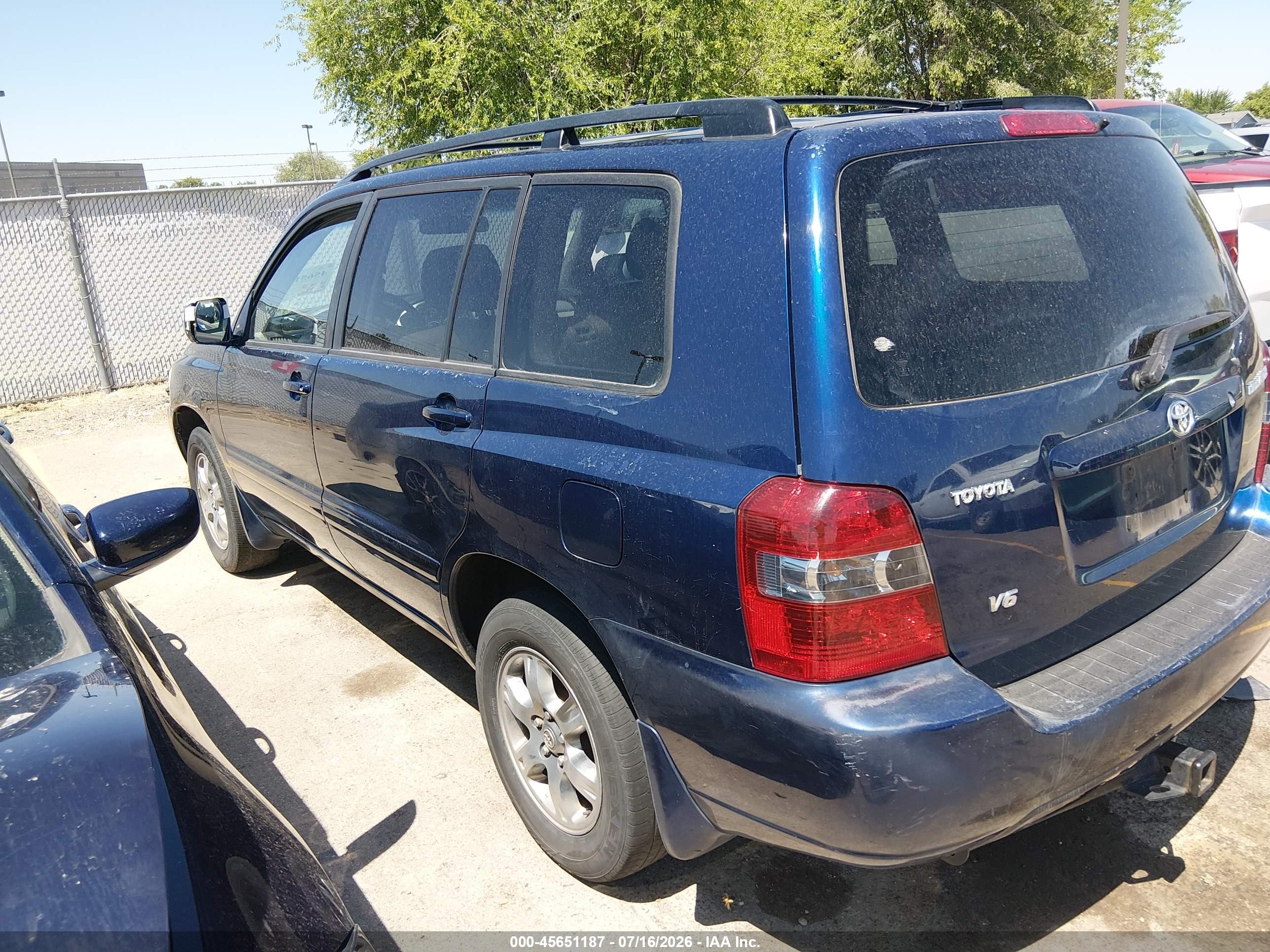 2004 Toyota Highlander V6 Blue vin: JTEDP21A940005375