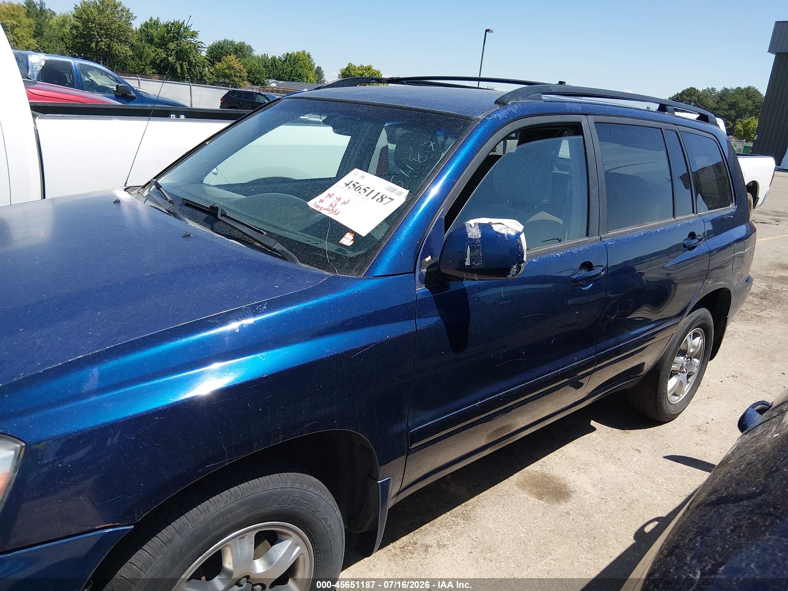 2004 Toyota Highlander V6 Blue vin: JTEDP21A940005375